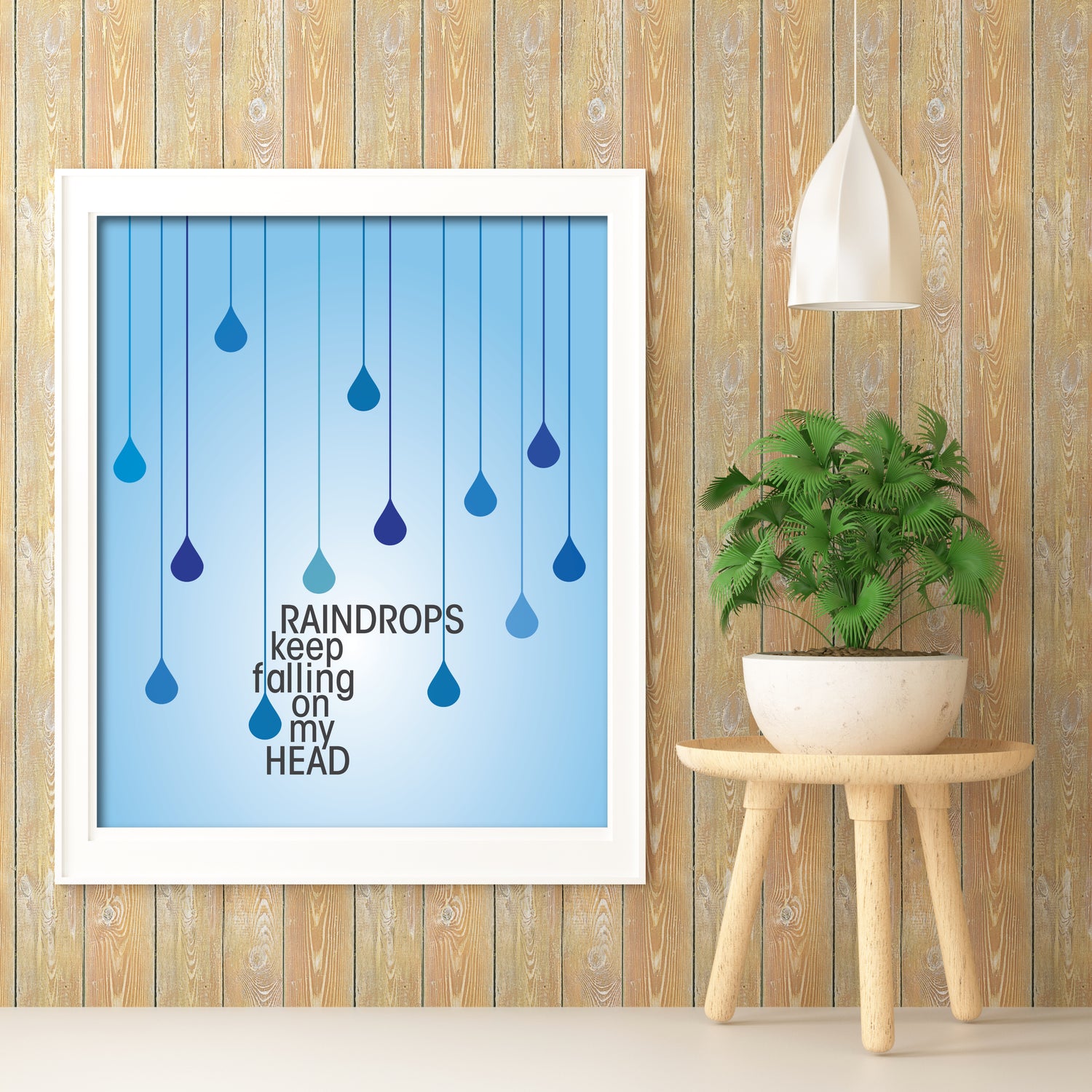 Raindrops Keep Falling on My Head by BJ Thomas - Pop Music Lyric Art Memorabilia