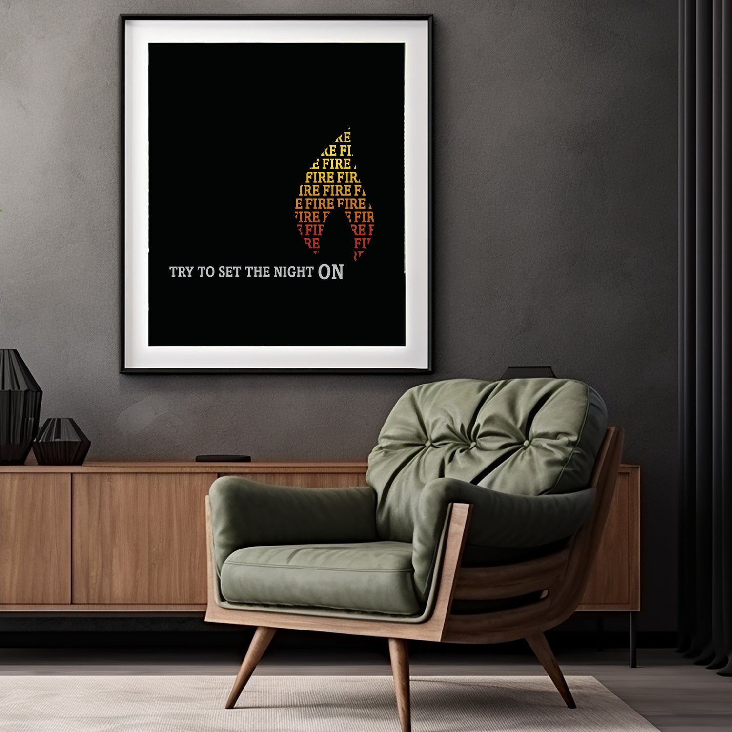 Light my Fire by the Doors Song Lyric Wall Print Poster Art of Classic Rock Music