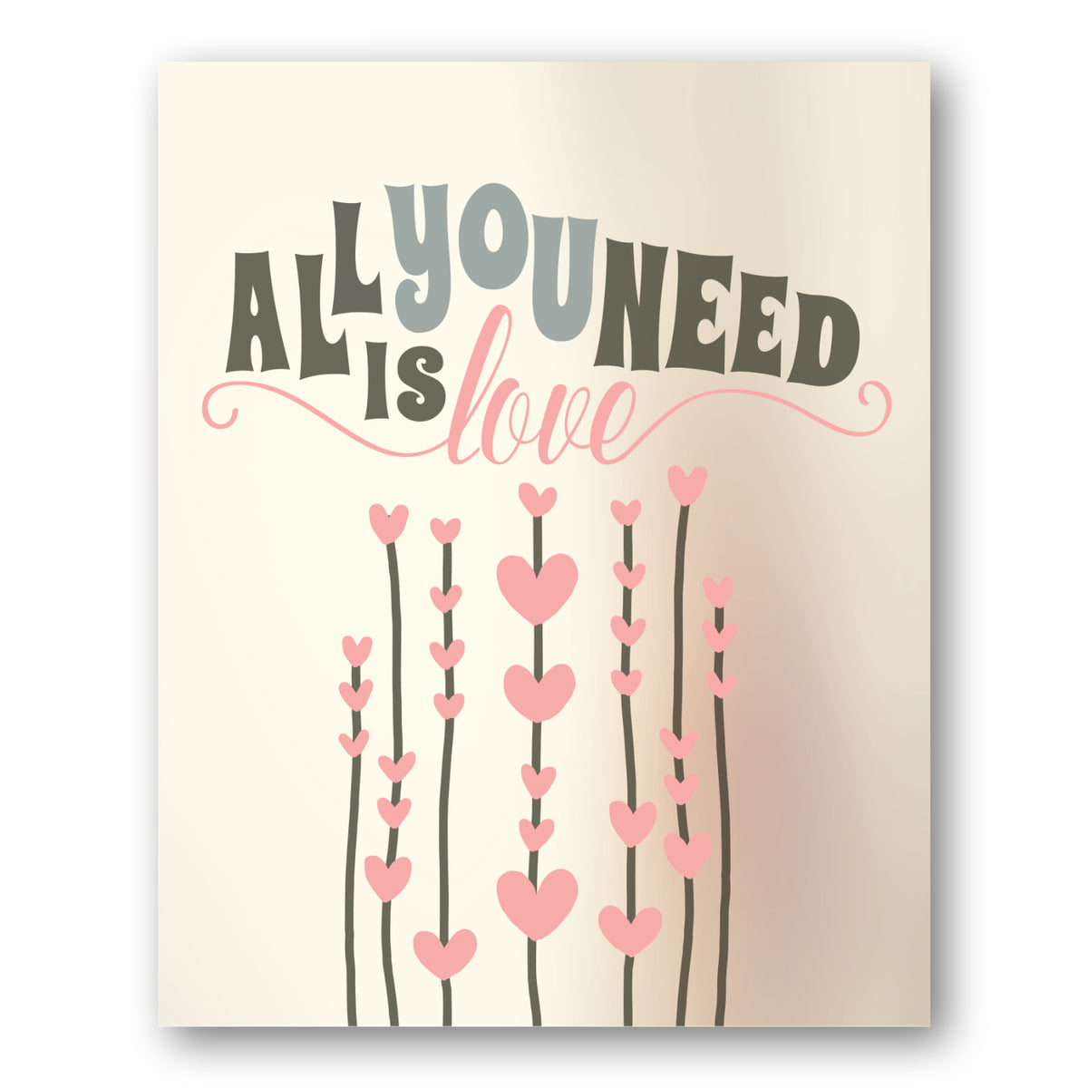 All You Need is Love by the Beatles - Song Lyric Art Print
