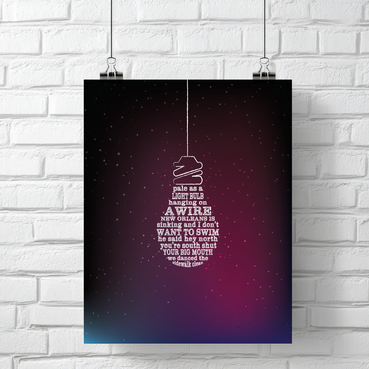 New Orleans is Sinking by Tragically Hip - Song Lyric Print