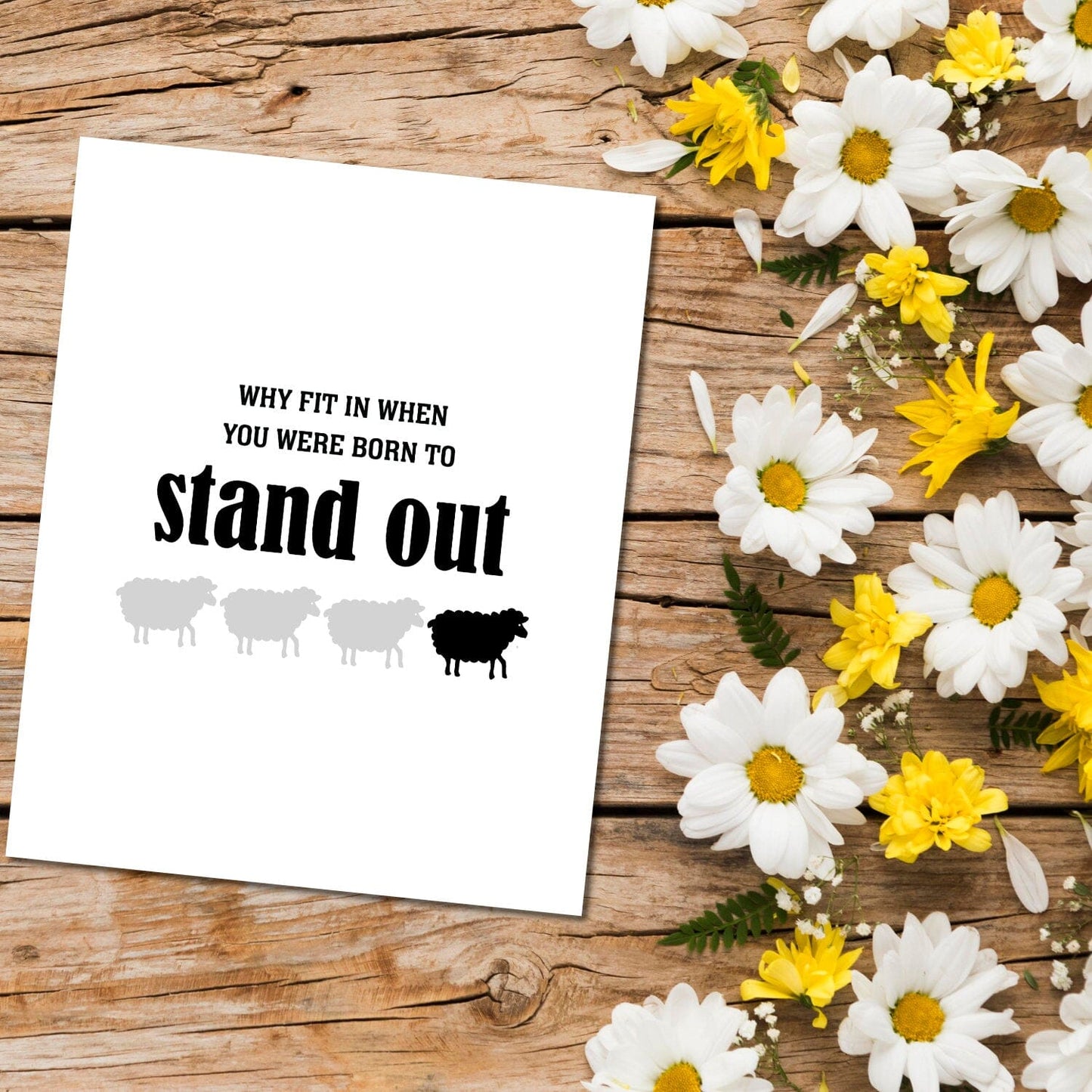 Why Fit in When You Were Born to Stand Out - Wise and Witty Print Wise and Wiseass Quotes Song Lyrics Art 8x10 Print