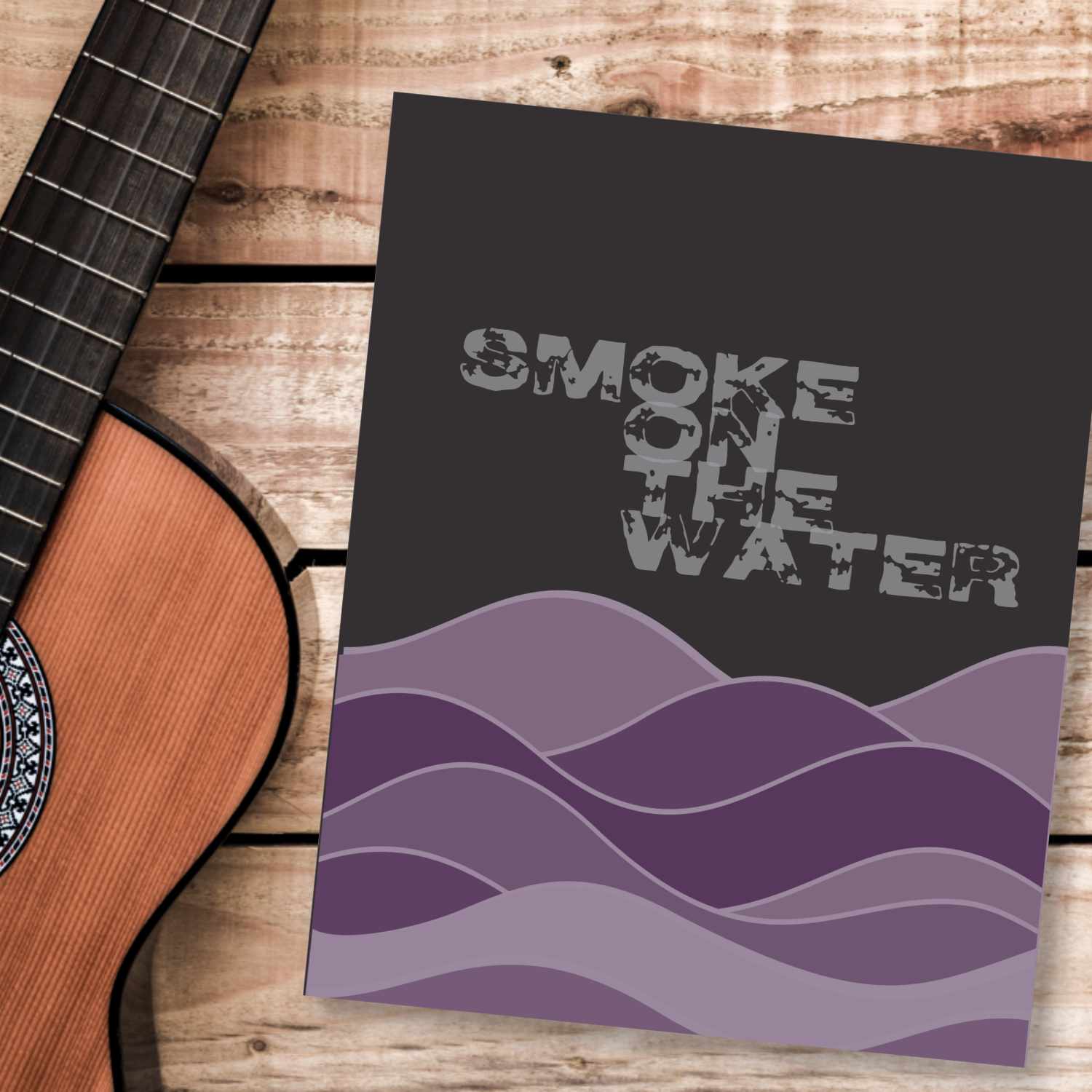 Smoke on the Water by Deep Purple - 70s Rock Song Print Song Lyrics Art Song Lyrics Art 8x10 unframed Print 