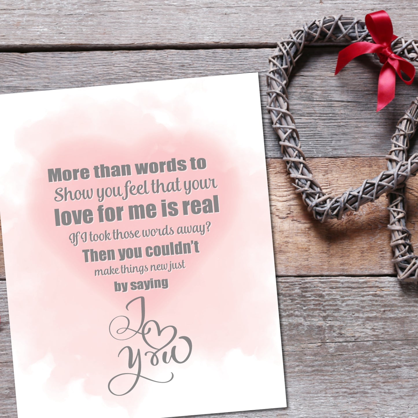More Than Words by Extreme - Wedding Pop Love Song Lyrics Art Wall Print