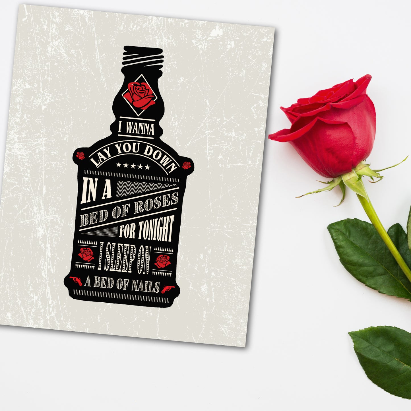 Bed of Roses Bon Jovi - Lyrically Inspired Music Wall Art