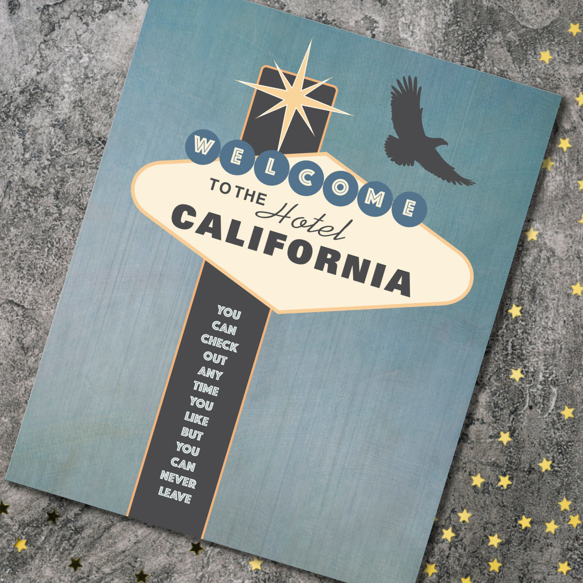 Hotel California by the Eagles - Lyric Inspired Art Print