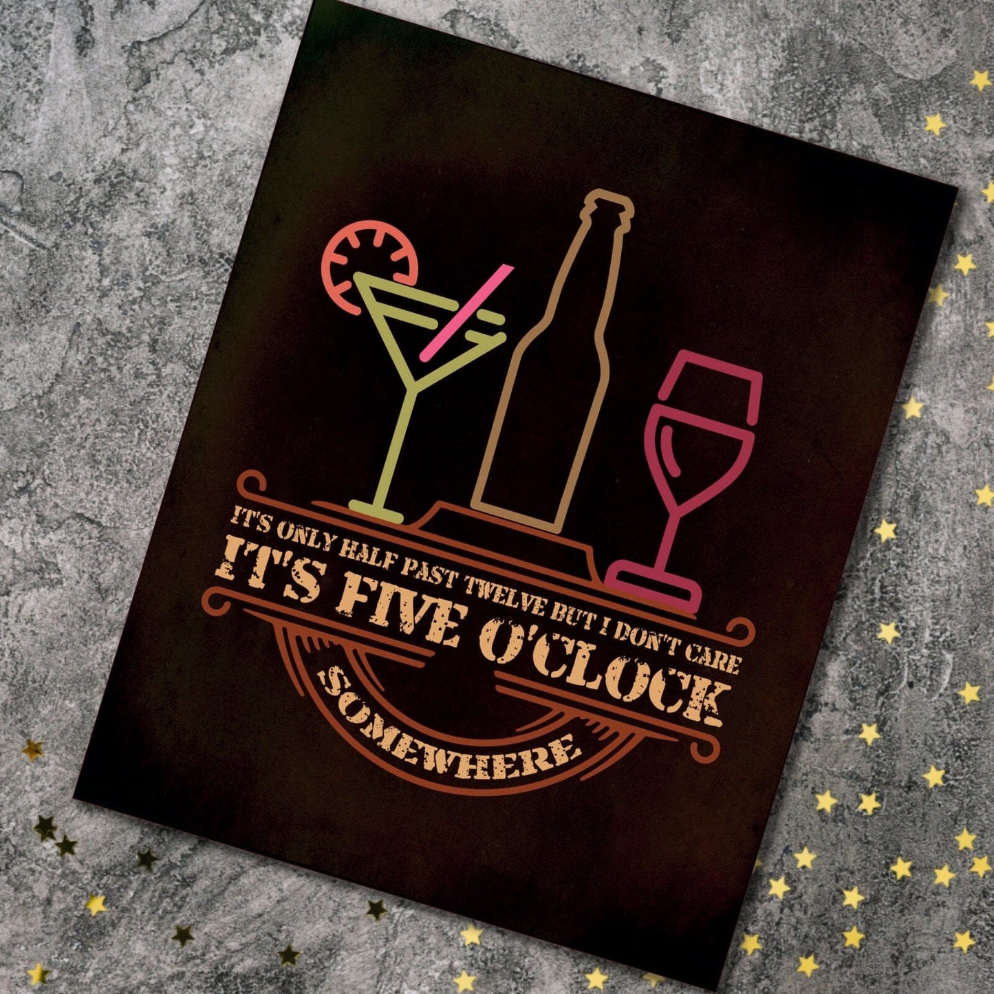 It's 5 O'Clock Somewhere - Jimmy Buffett Lyric Inspired Wall Art Song Lyrics Art Song Lyrics Art 8x10 Unframed Print