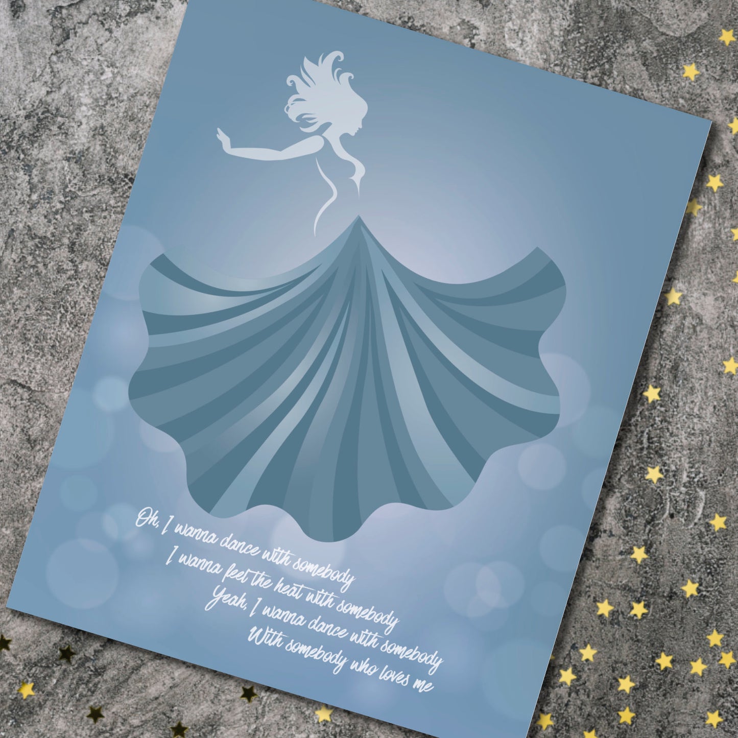 I Wanna Dance with Somebody by Whitney Houston - Song Lyric Music Art