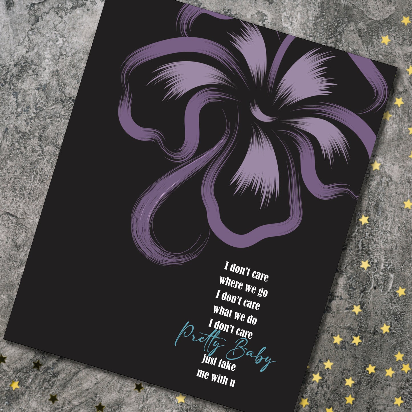 Take Me With U by Prince - Song Lyrics Wall Art Print Rock Music Poster