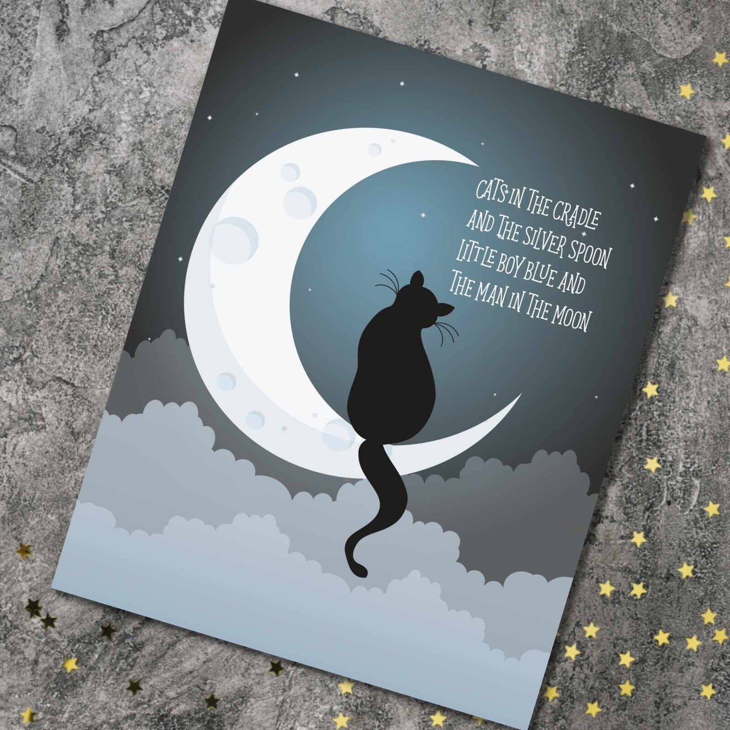 Cats in the Cradle by Harry Chapin - Children's 70s Lyric Art Song Lyrics Art Song Lyrics Art 8x10 Unframed Print