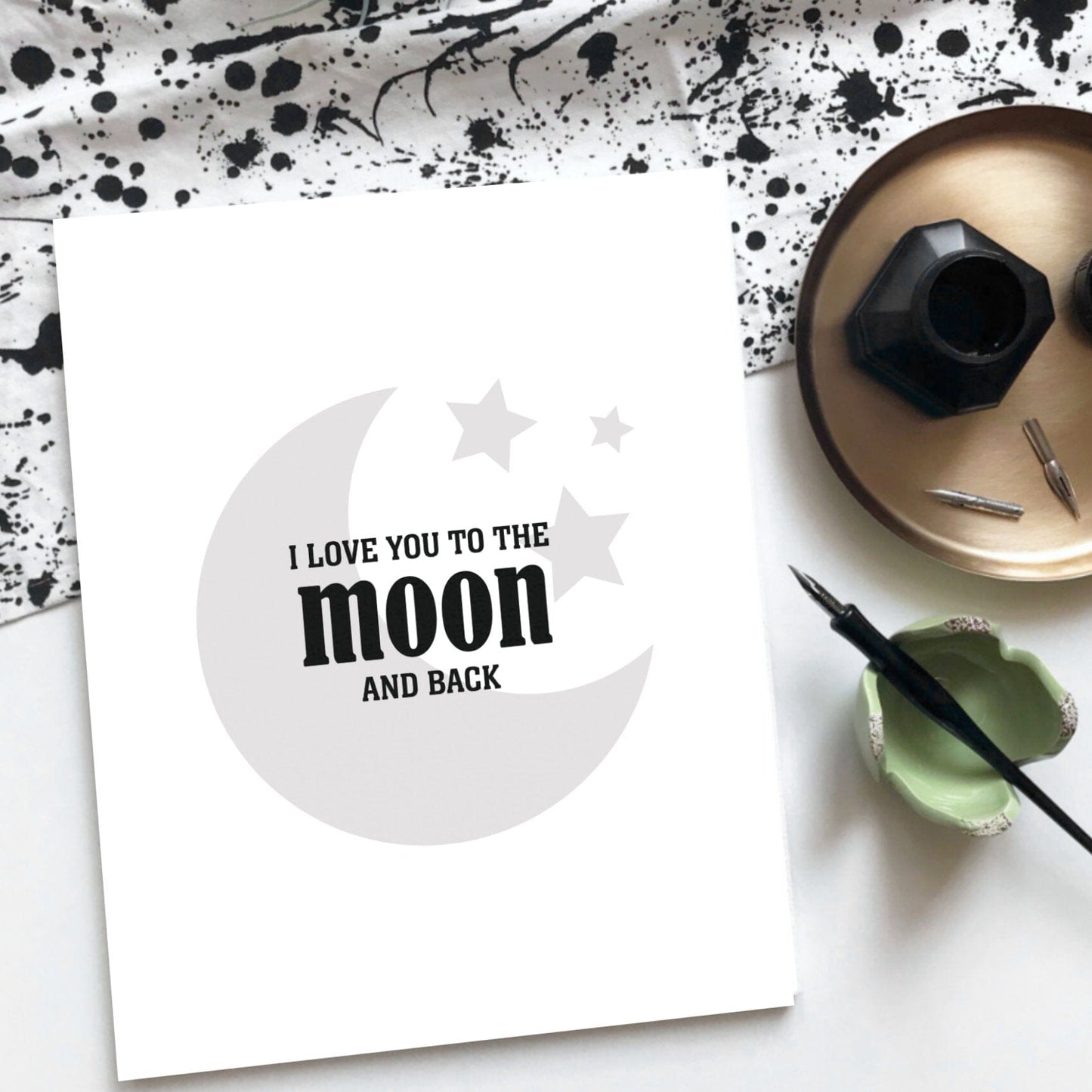 I Love You to the Moon and Back - Wise and Witty Art Wise and Wiseass Quotes Song Lyrics Art 8x10 Print