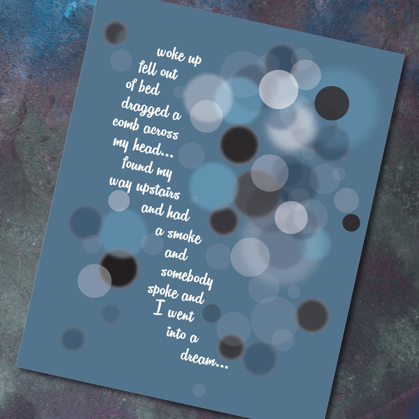 A Day in the Life by the Beatles - Song Lyric Art Print