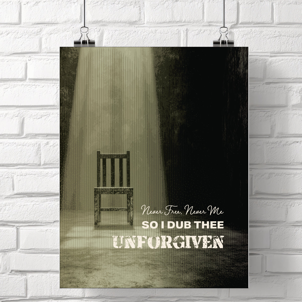 The Unforgiven by Metallica - Wall Hanging Lyric Print Music Art