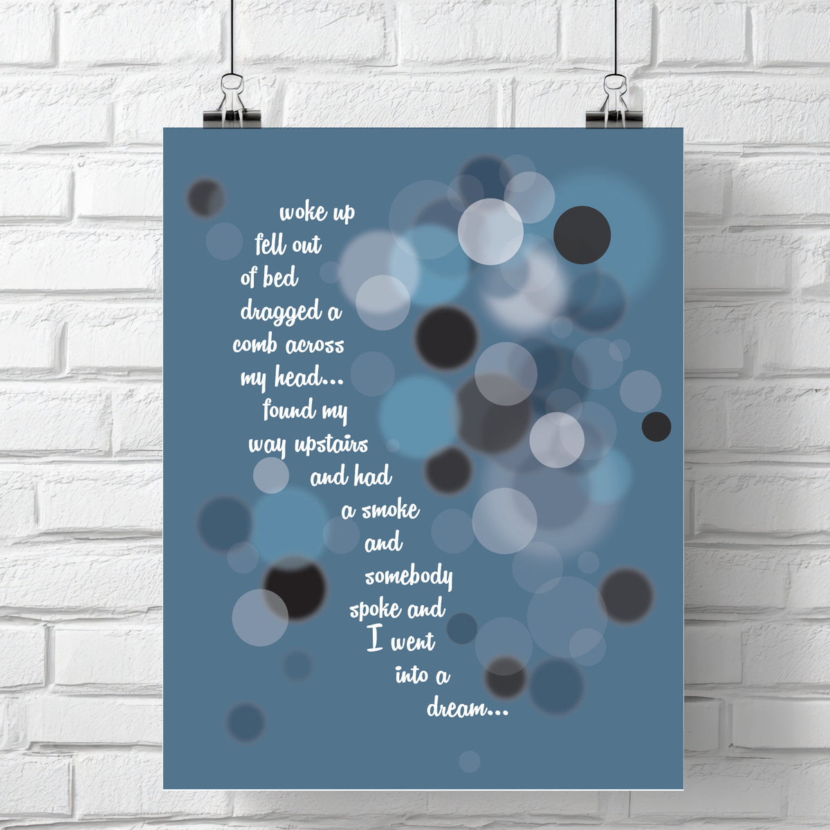 A Day in the Life by the Beatles - Song Lyric Art Print