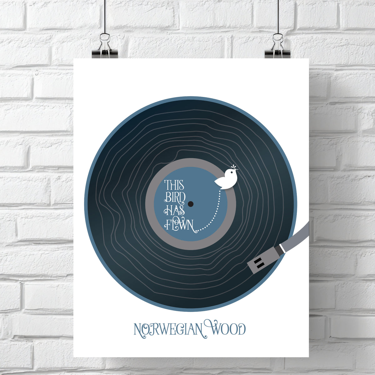 Norwegian Wood by the Beatles - Song Lyric Art Wall Poster