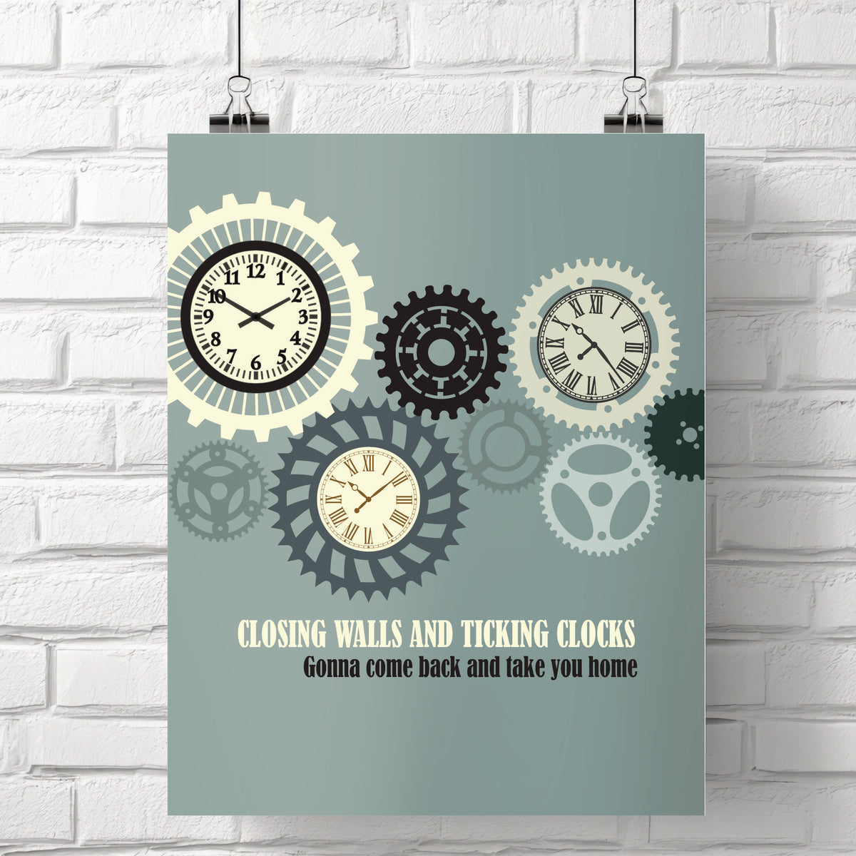 Clocks by Coldplay - Music Poster of Song Lyrics Wall Art Print Abstract Wall Decor