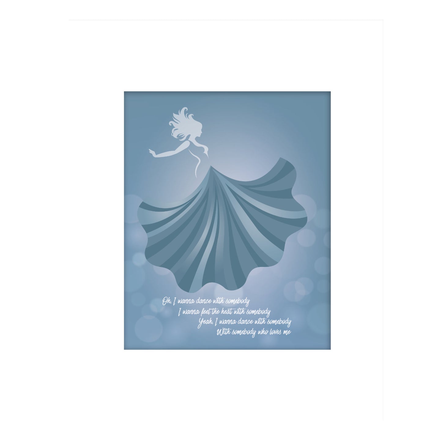 I Wanna Dance with Somebody by Whitney Houston - Song Lyric Music Art