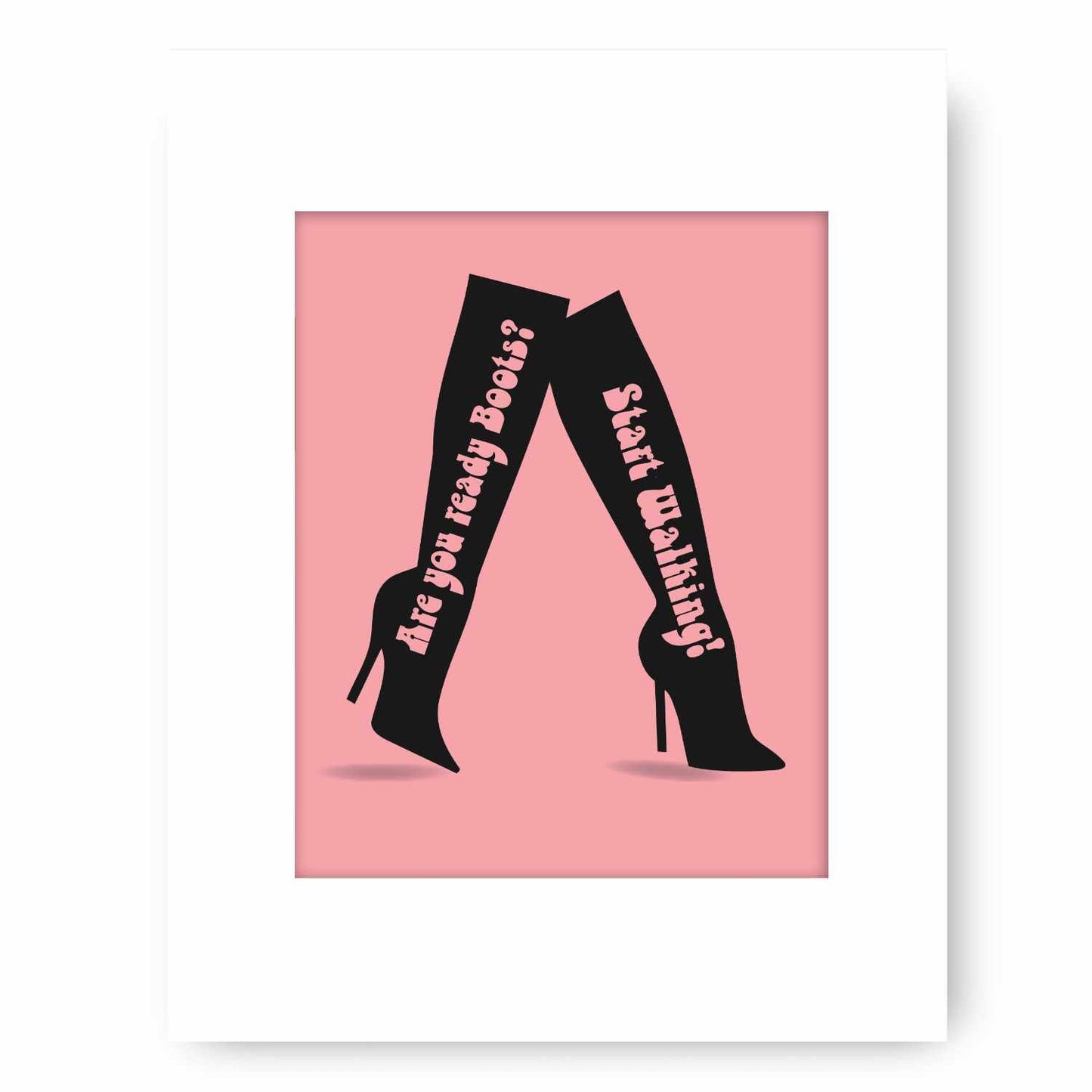 These Boots Are Made for Walkin' by Nancy Sinatra - 60s Art Song Lyrics Art Song Lyrics Art 8x10 White Matted Print