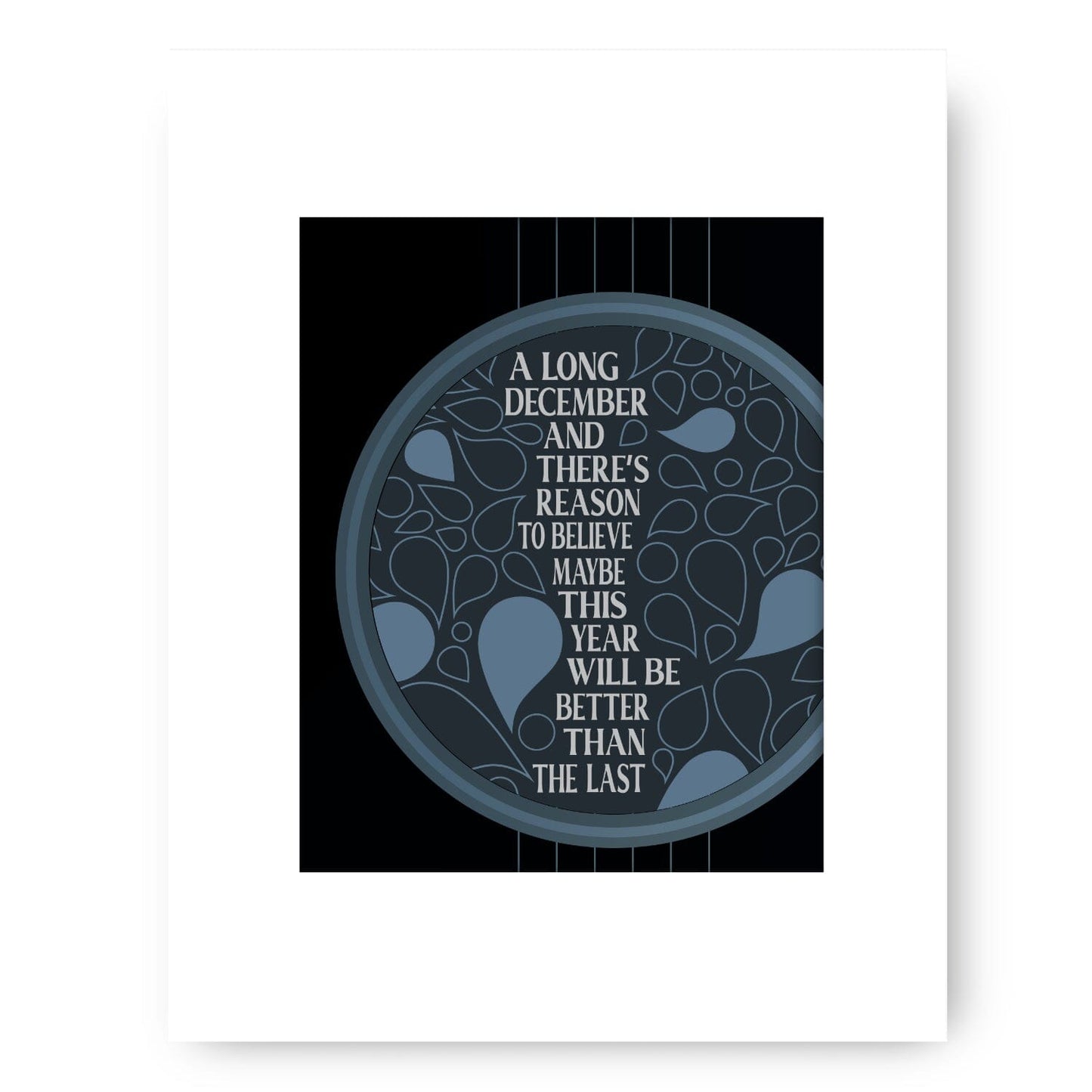 A Long December by the Counting Crows - Song Lyric Print Song Lyrics Art Song Lyrics Art 8x10 White Matted Unframed Print