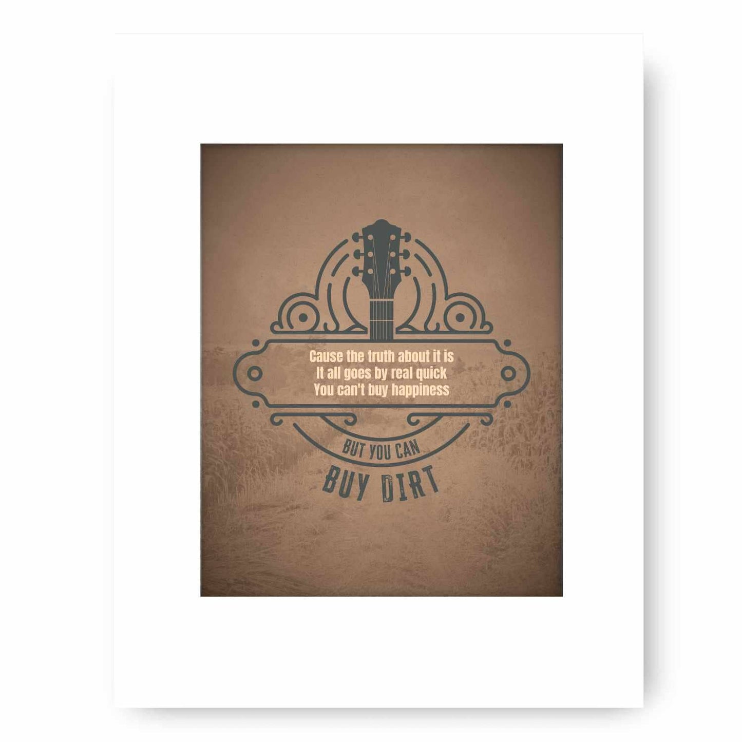 Buy Dirt by Jordan Davis - Pop Country Song Lyric Art Song Lyrics Art Song Lyrics Art 8x10 White Matted Print