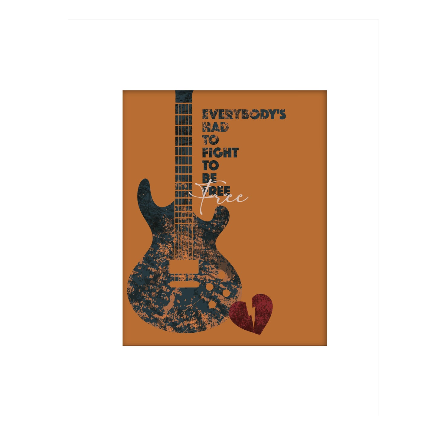 Refugee by Tom Petty - Rock Music Lyrical Poster Wall Art Print