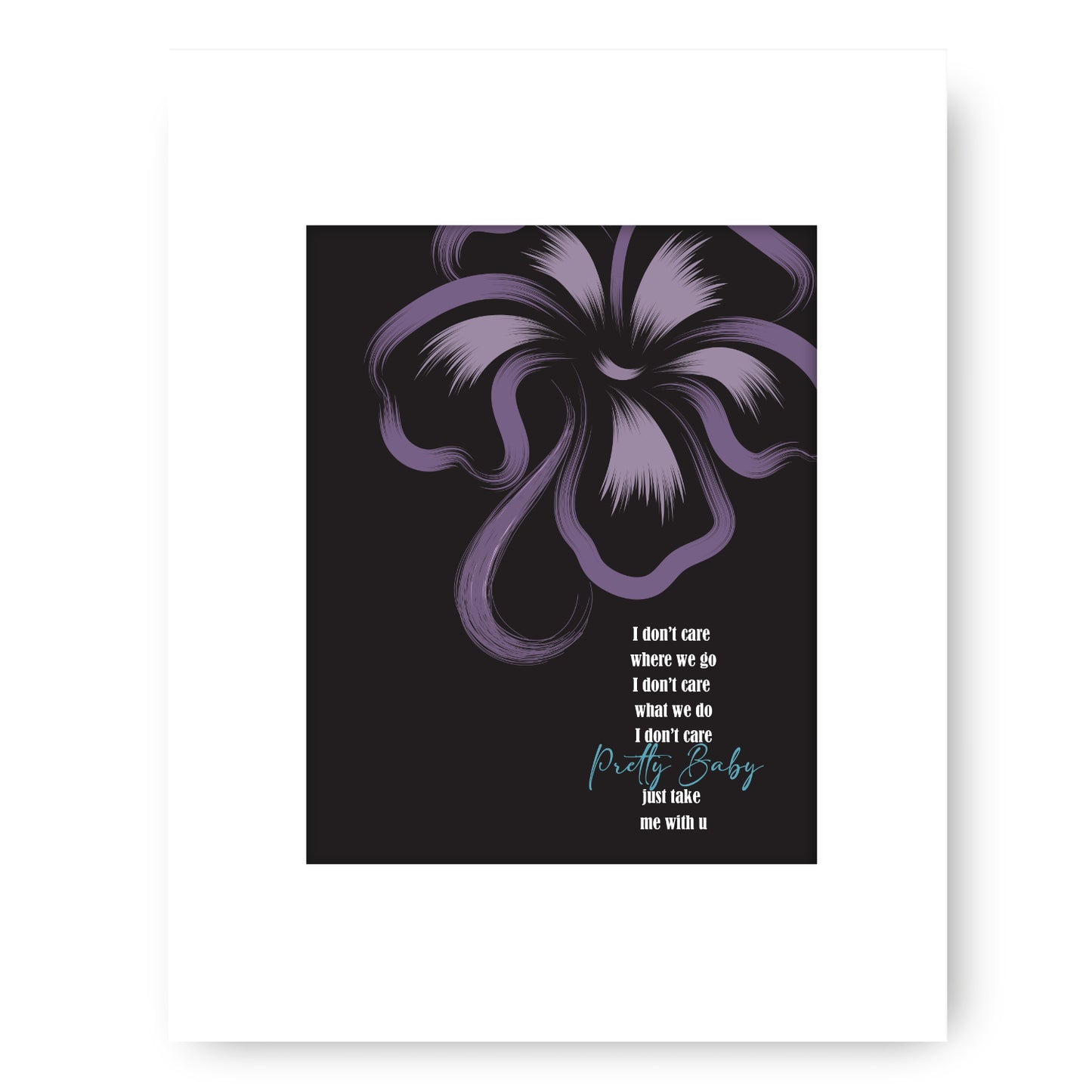 Take Me With U by Prince - Song Lyrics Wall Art Print Rock Music Poster