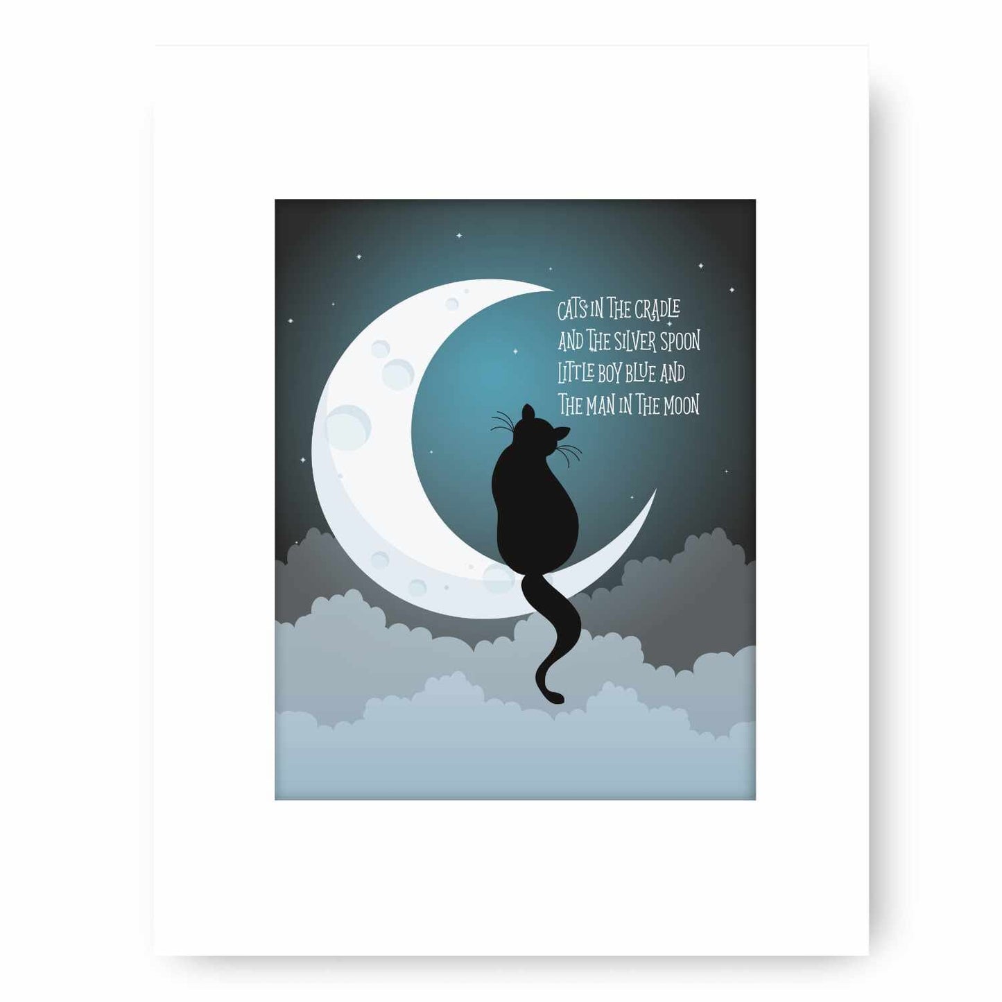 Cats in the Cradle by Harry Chapin - Children's 70s Lyric Art Song Lyrics Art Song Lyrics Art 8x10 White Matted Unframed Print