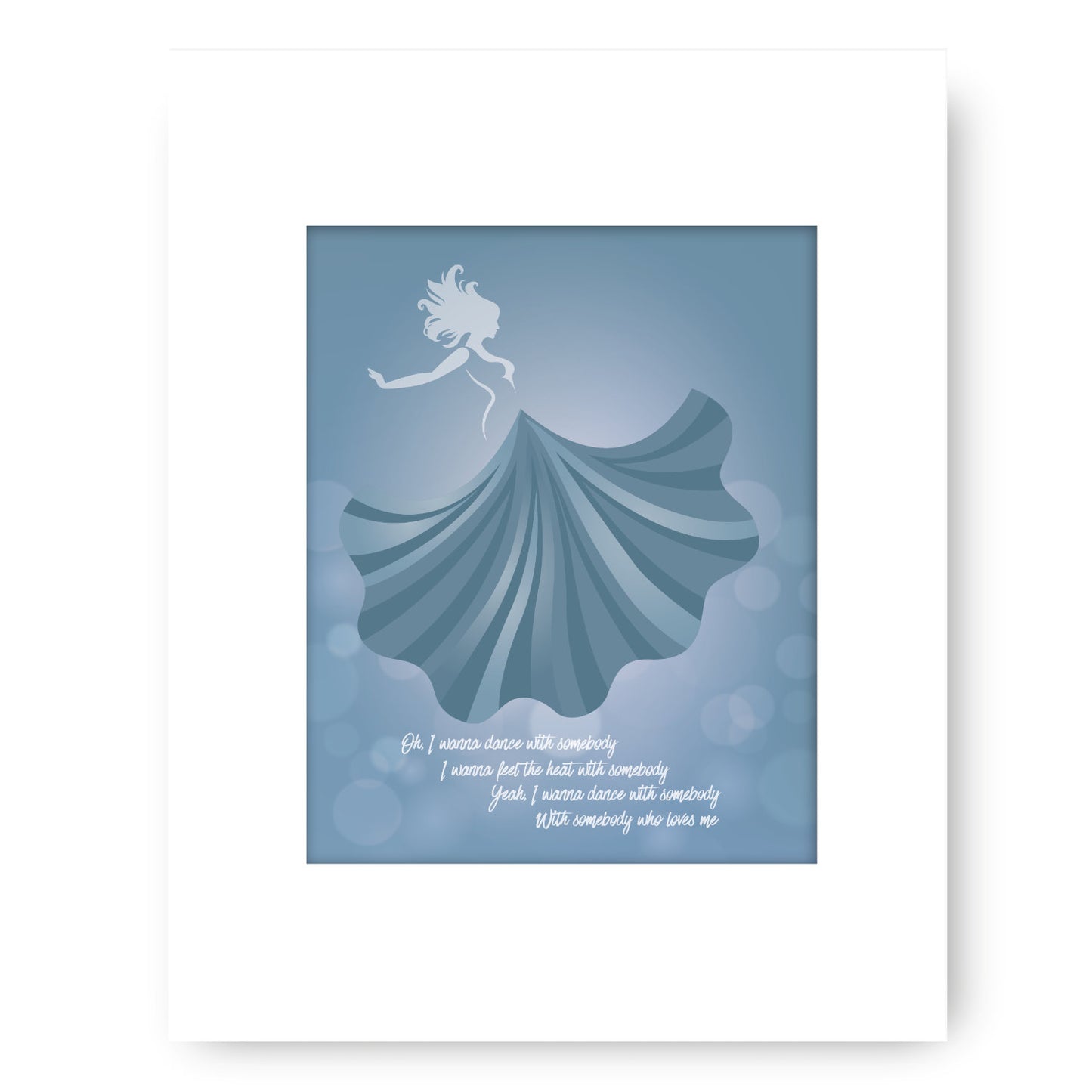 I Wanna Dance with Somebody by Whitney Houston - Song Lyric Music Art