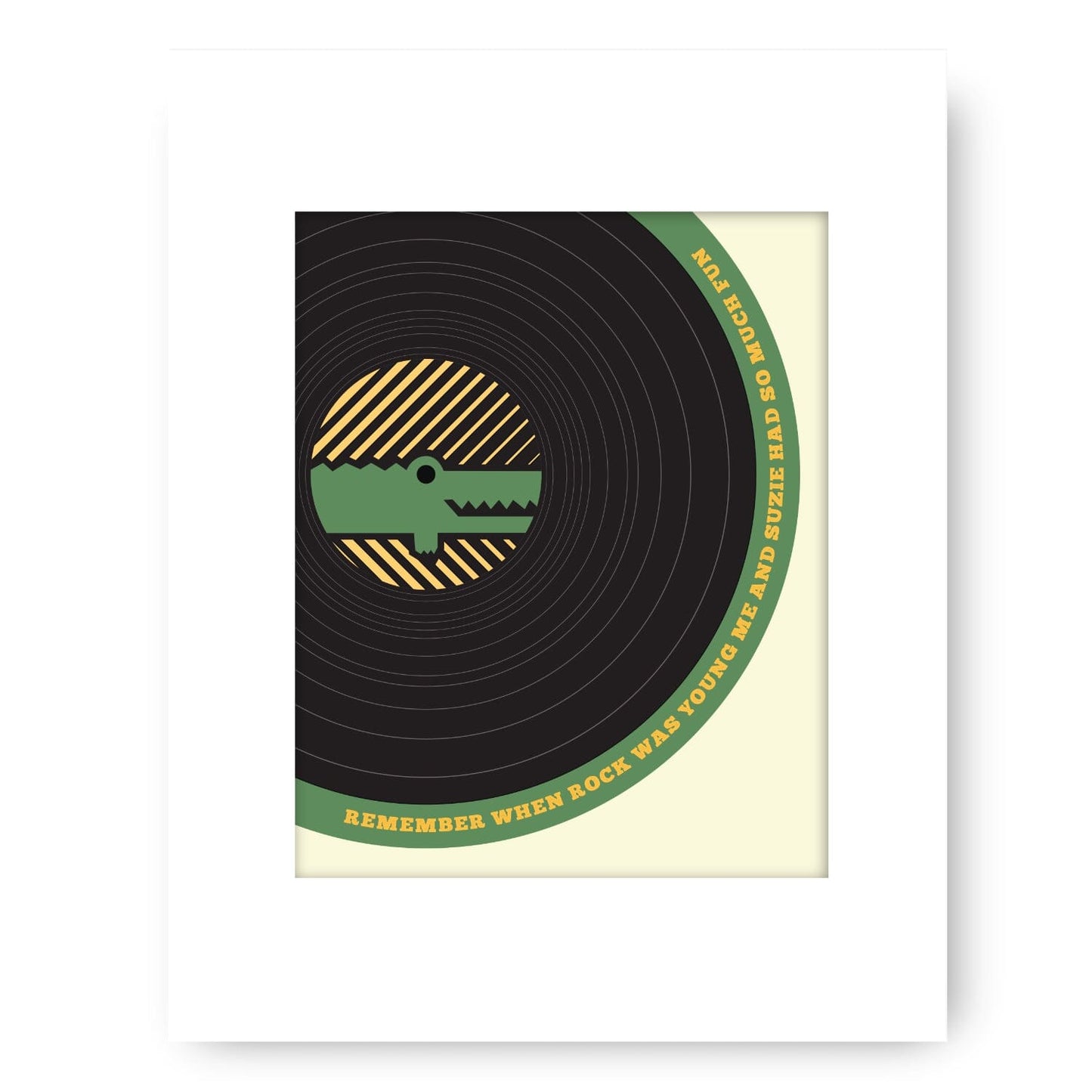 Crocodile Rock by Elton John - Song Lyrics Inspired Art Song Lyrics Art Song Lyrics Art 8x10 White Matted Print