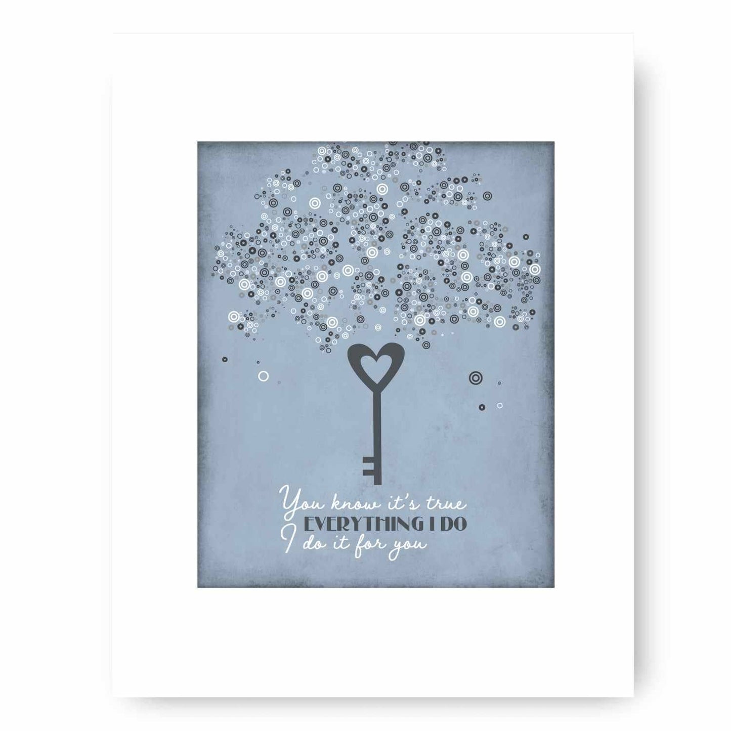 Everything I Do by Bryan Adam - Songs of Classic Rock Art Song Lyrics Art Song Lyrics Art 8x10 White Matted Print