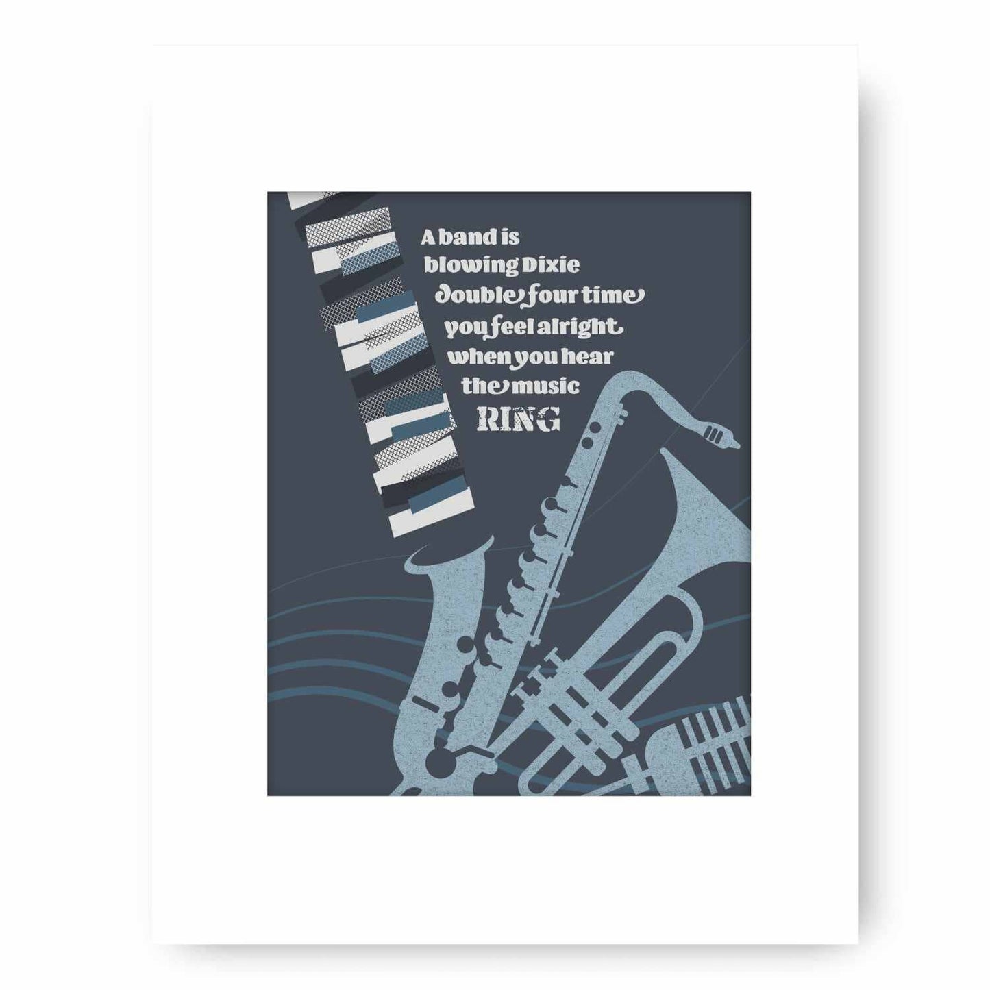 Sultans of Swing by Dire Straits - 70s Song Lyrics Art Print Song Lyrics Art Song Lyrics Art 8x10 White Matted Print