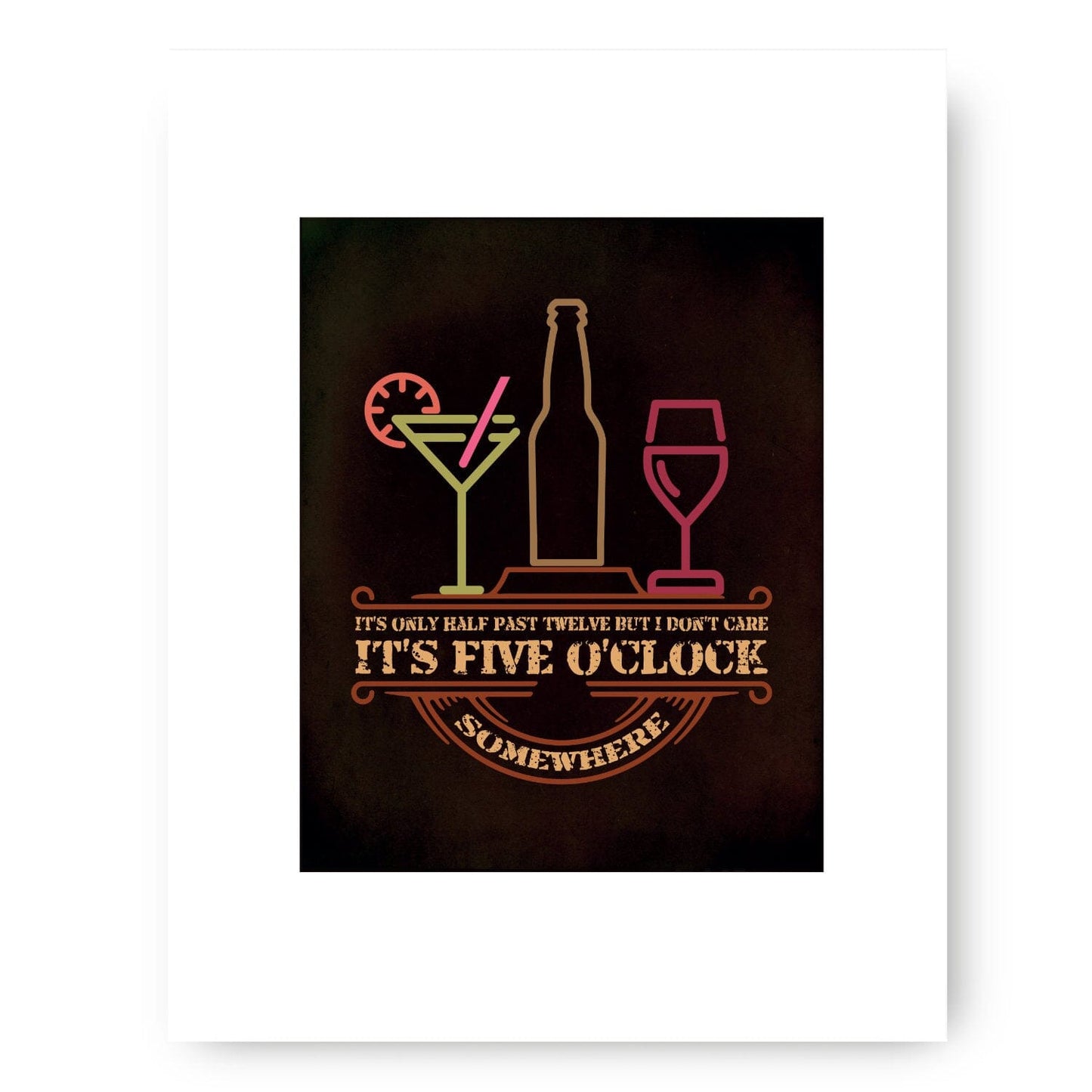 It's 5 O'Clock Somewhere - Jimmy Buffett Lyric Inspired Wall Art Song Lyrics Art Song Lyrics Art