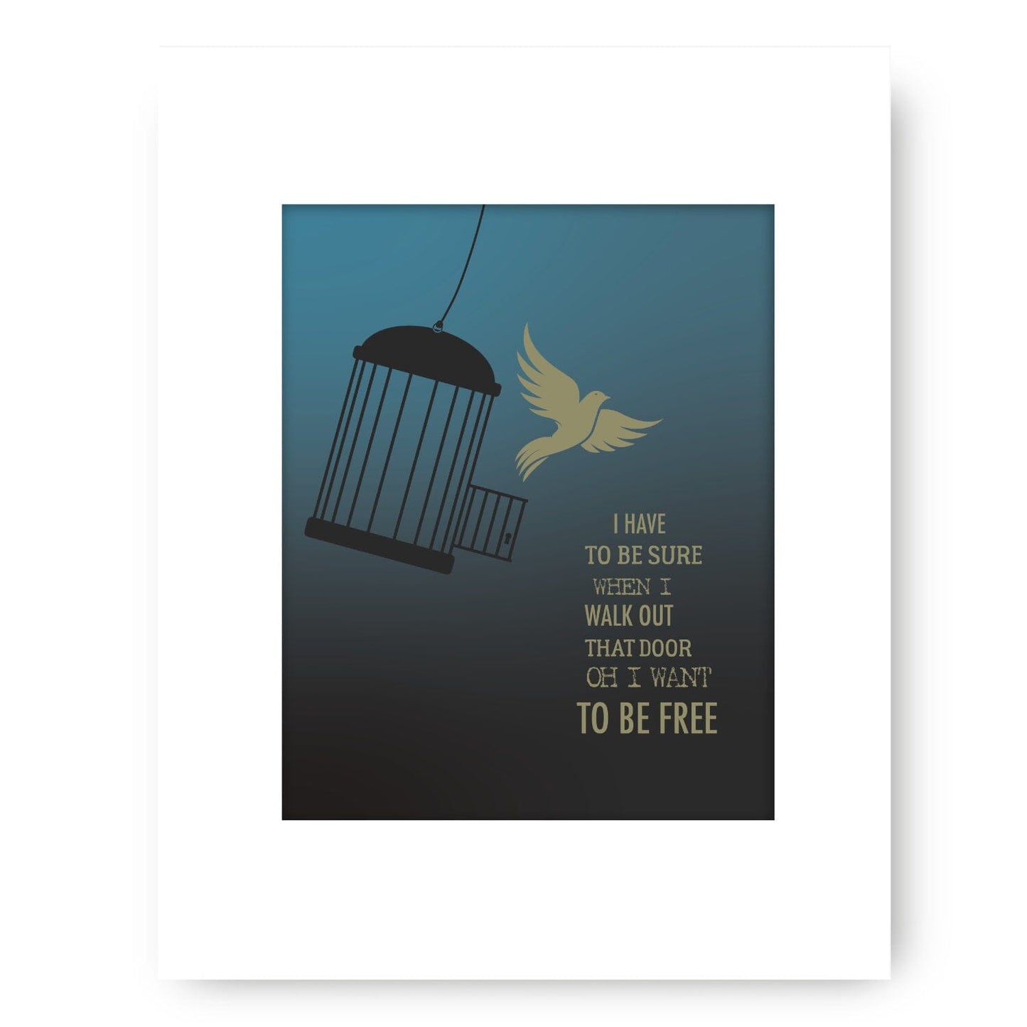 I Want to Break Free by Queen - Lyric Inspired Wall Art Rock Music Print Song Lyrics Art Song Lyrics Art 8x10 White Matted Print