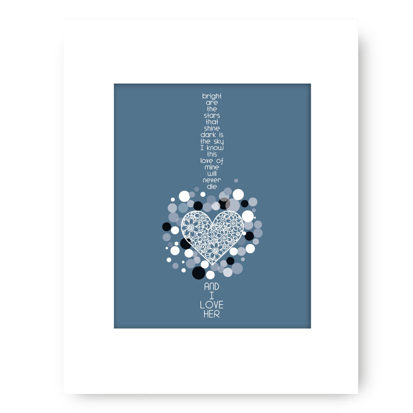 And I Love Her by the Beatles - Song Lyrics Wedding Art