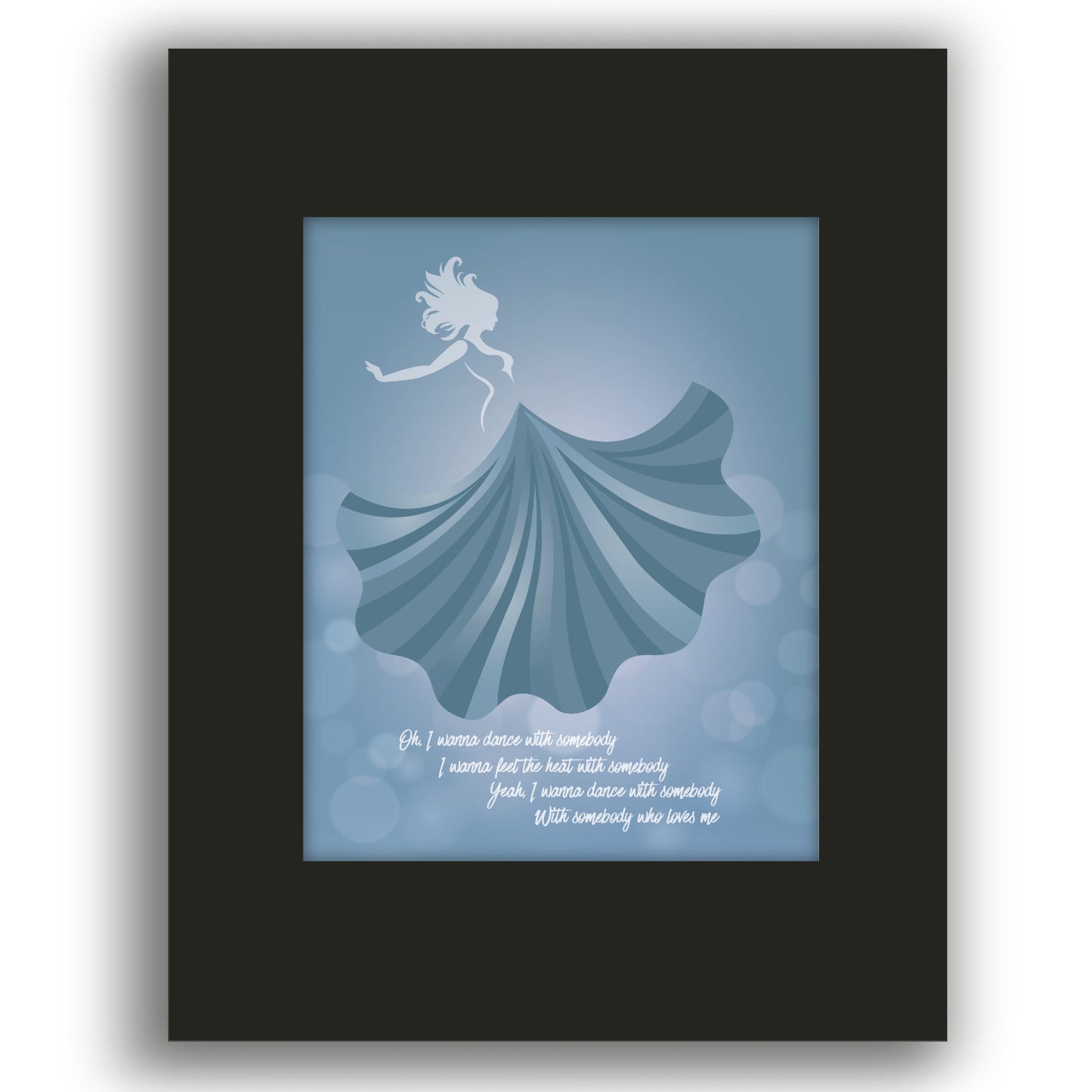 I Wanna Dance with Somebody by Whitney Houston - Song Lyric Music Art
