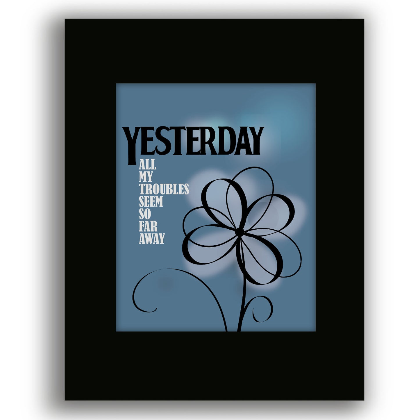 Yesterday by the Beatles - Print Decor Song Lyric Art