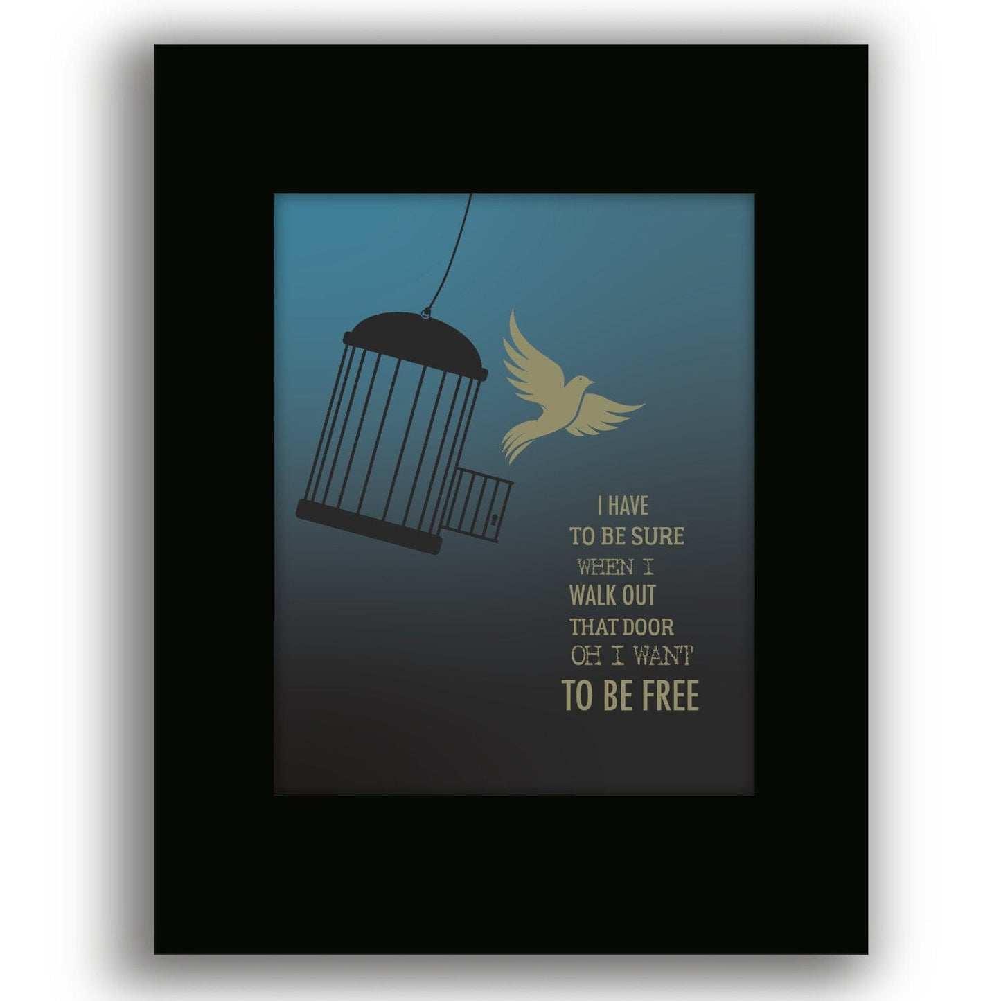 I Want to Break Free by Queen - Lyric Inspired Wall Art Rock Music Print Song Lyrics Art Song Lyrics Art 8x10 Black Matted Print