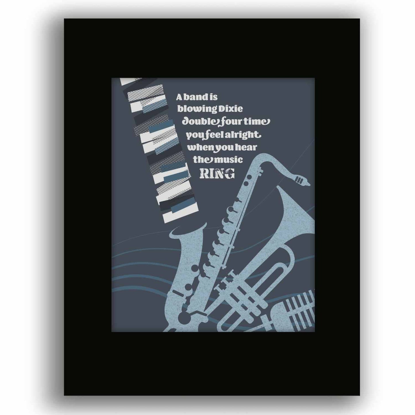 Sultans of Swing by Dire Straits - 70s Song Lyrics Art Print Song Lyrics Art Song Lyrics Art 8x10 Black Matted Print