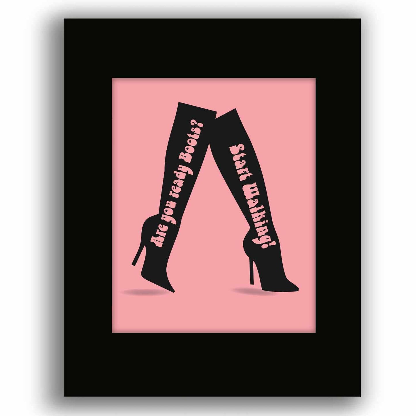 These Boots Are Made for Walkin' by Nancy Sinatra - 60s Art Song Lyrics Art Song Lyrics Art 8x10 Black Matted Print