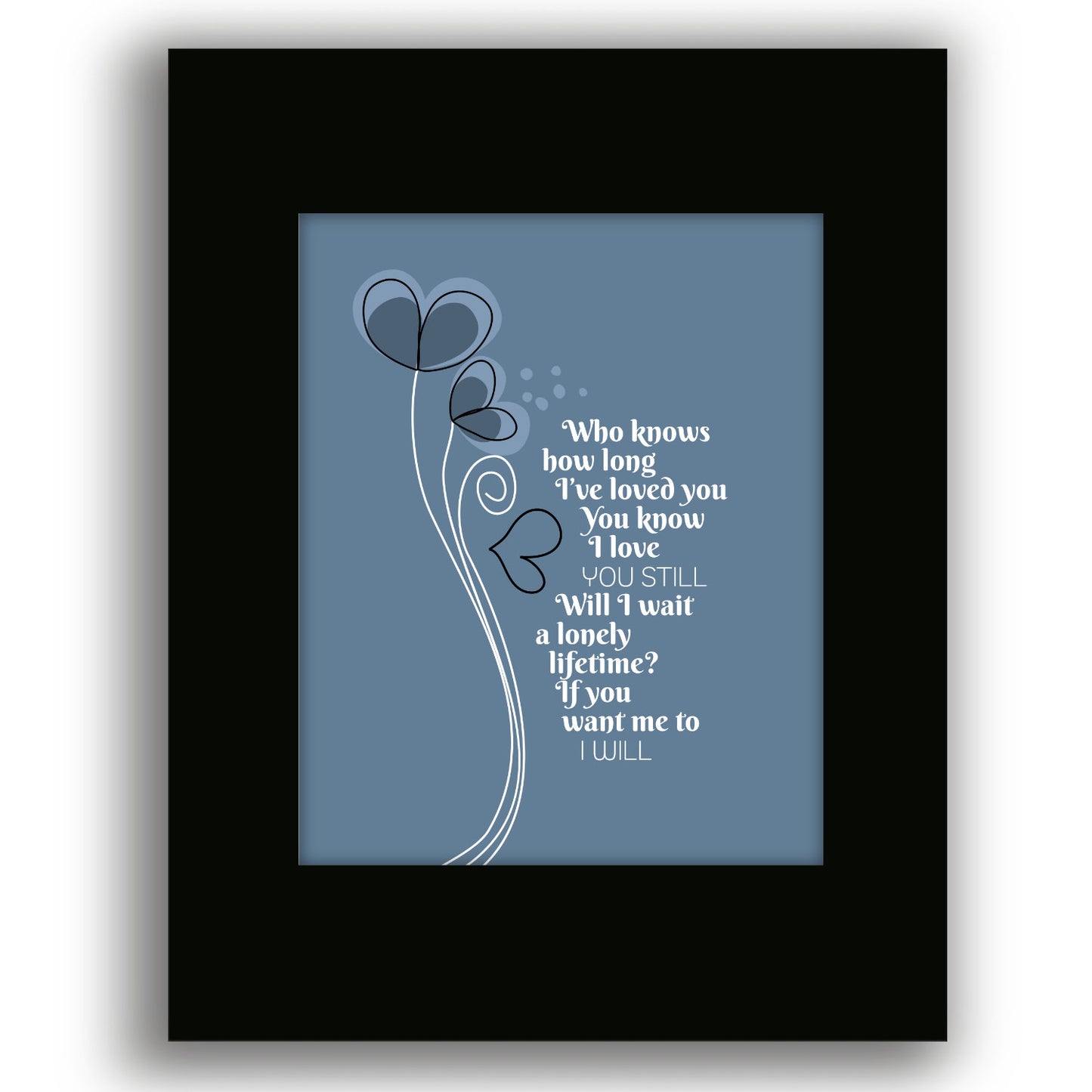 I Will by the Beatles - Song Lyrics Art Wedding Music Print