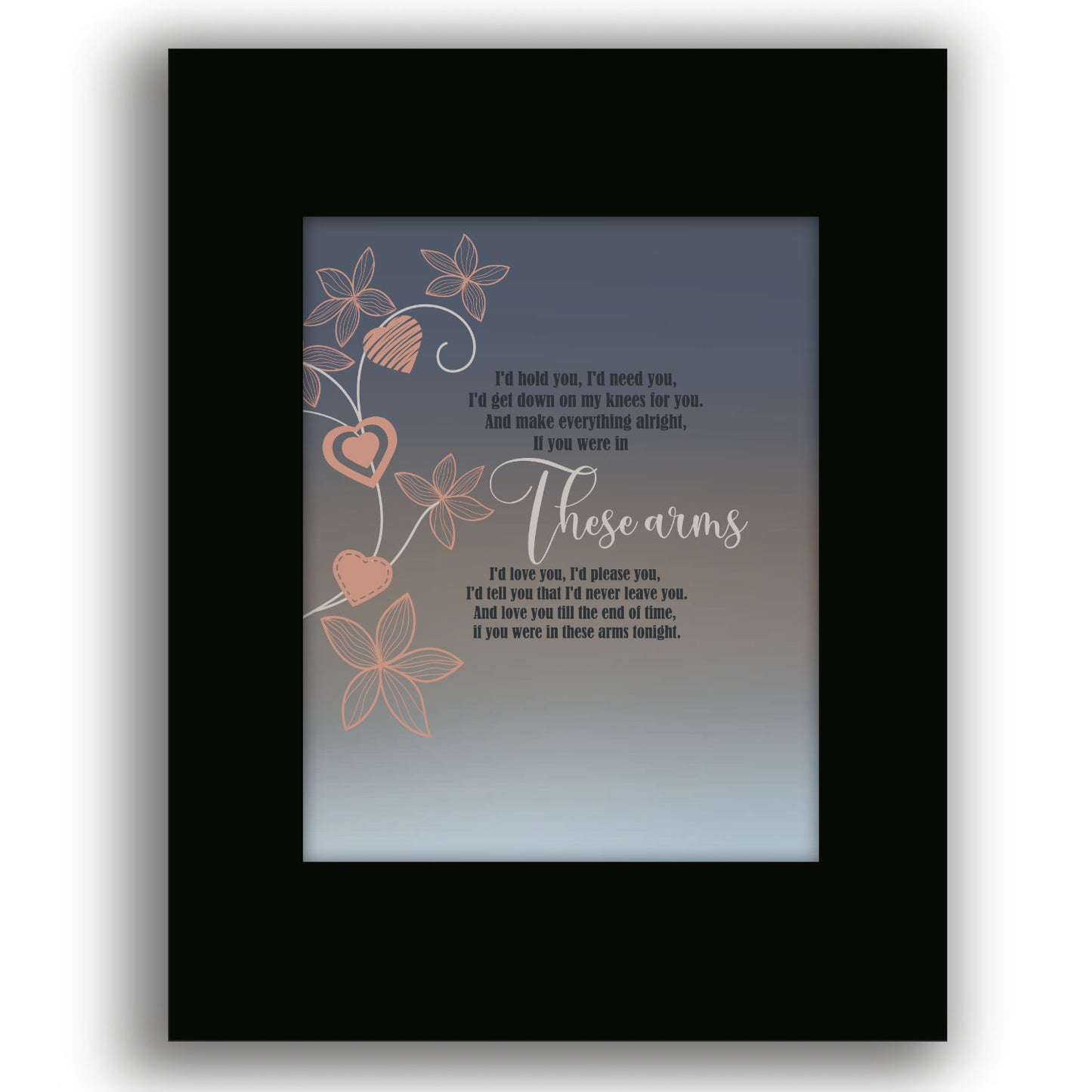 In These Arms Bon Jovi - Lyrically Inspired Song Music Wall Art Print Decor