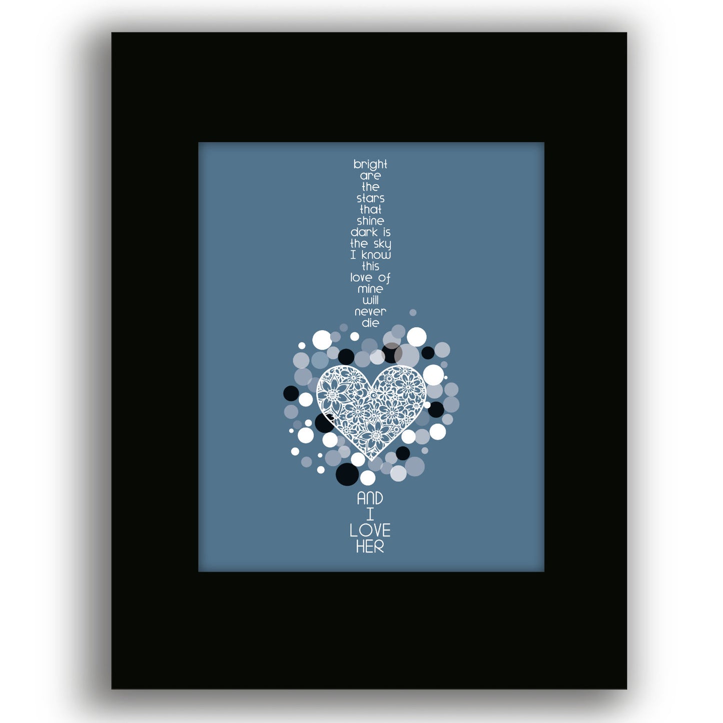 And I Love Her by the Beatles - Song Lyrics Wedding Art