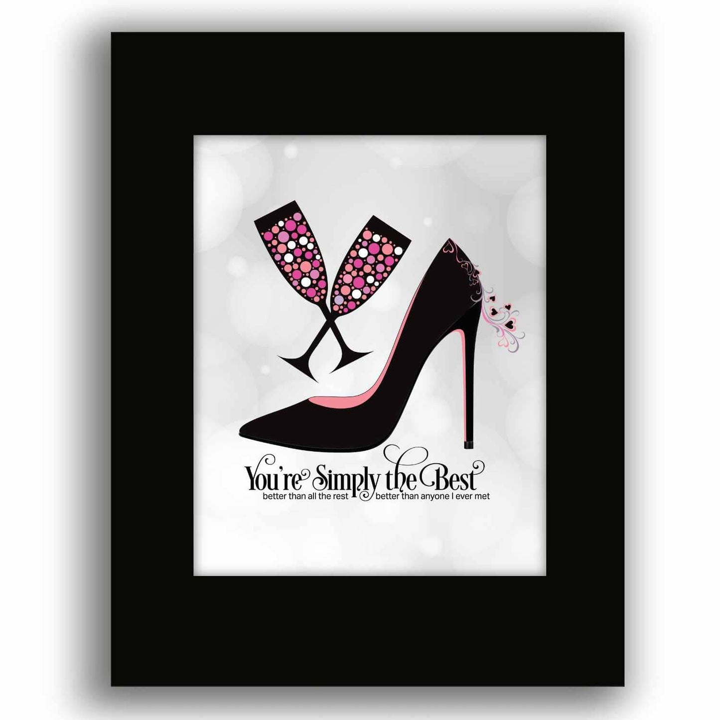 The Best by Tina Turner - 80s Song Lyric Wall Print Poster Song Lyrics Art Song Lyrics Art 8x10 Black Matted Unframed Print
