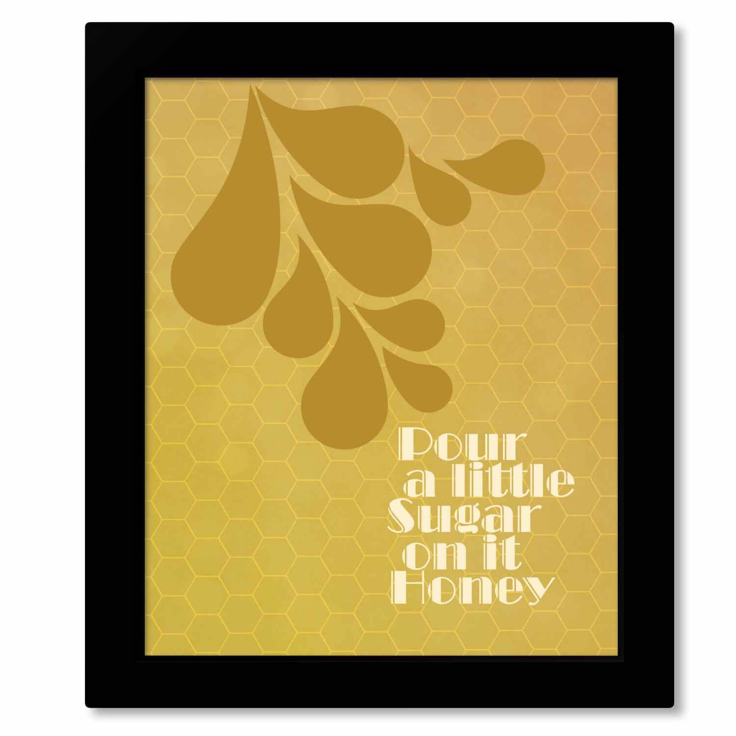 Sugar Sugar by The Archies - Song Lyric Pop Music Art Print Song Lyrics Art Song Lyrics Art 8x10 Framed Print (without mat)