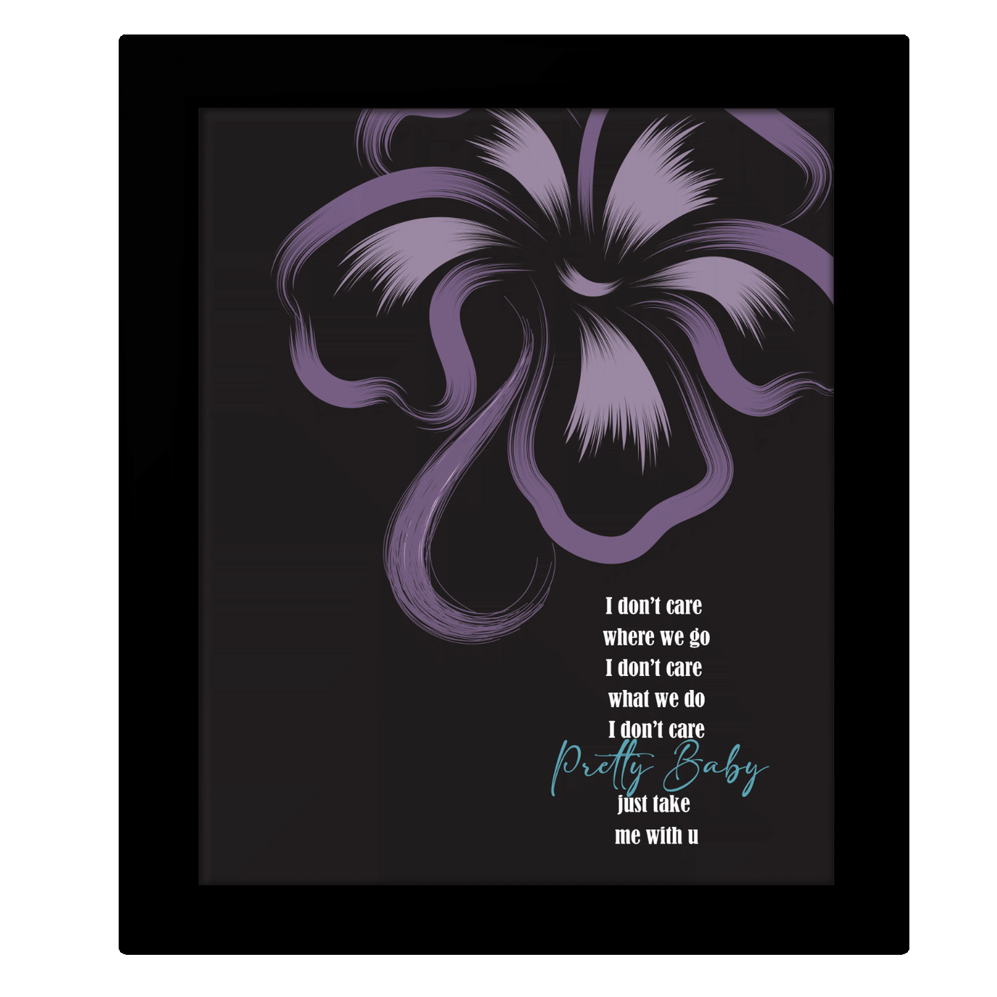 Take Me With U by Prince - Song Lyrics Wall Art Print Rock Music Poster