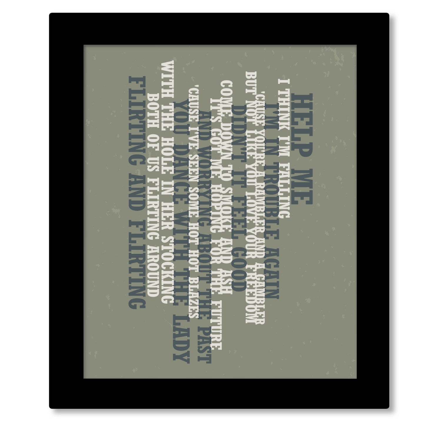 Help Me by Joni Mitchell - 70s Song Poster Lyrical Art Print