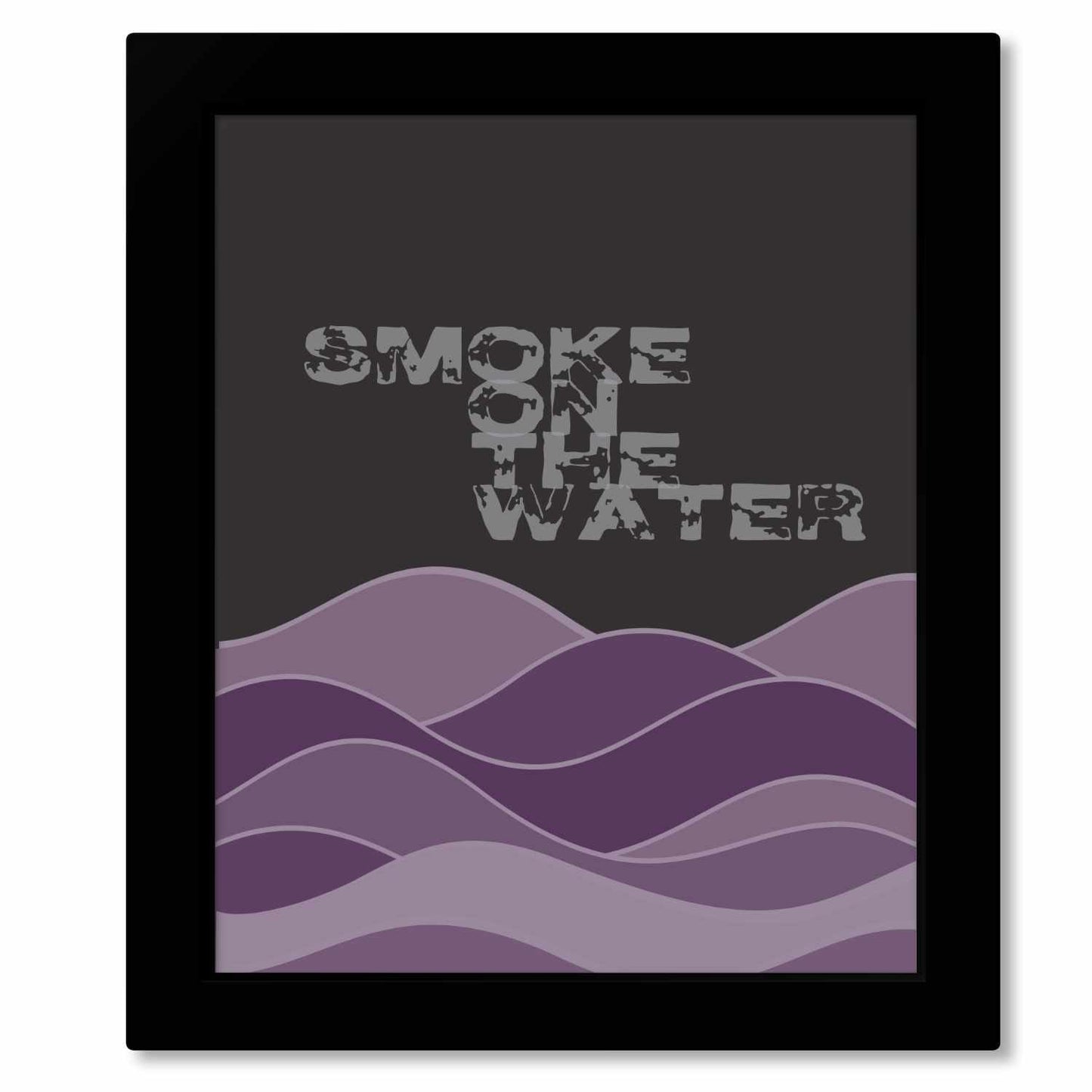 Smoke on the Water by Deep Purple - 70s Rock Song Print Song Lyrics Art Song Lyrics Art 8x10 Frame Print (without mat)