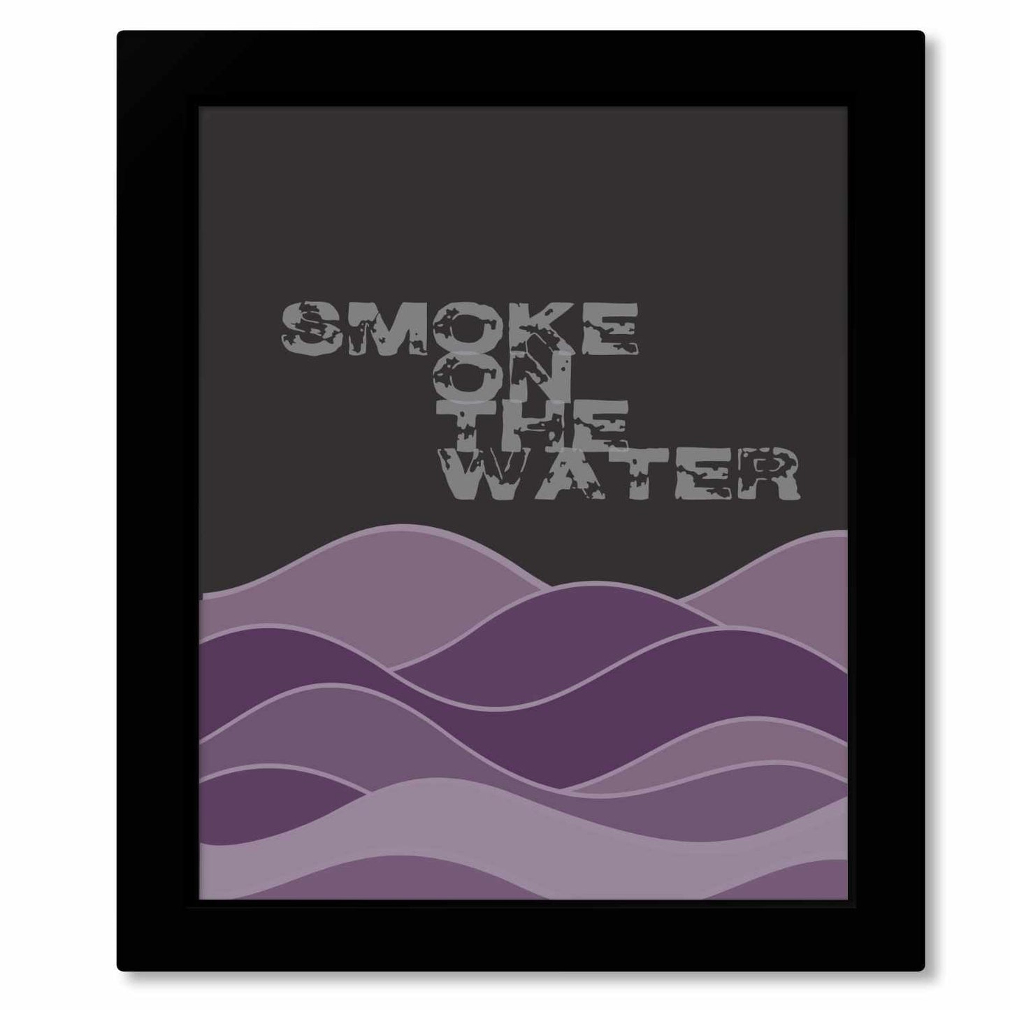 Smoke on the Water by Deep Purple - 70s Rock Song Print Song Lyrics Art Song Lyrics Art 8x10 Frame Print (without mat) 