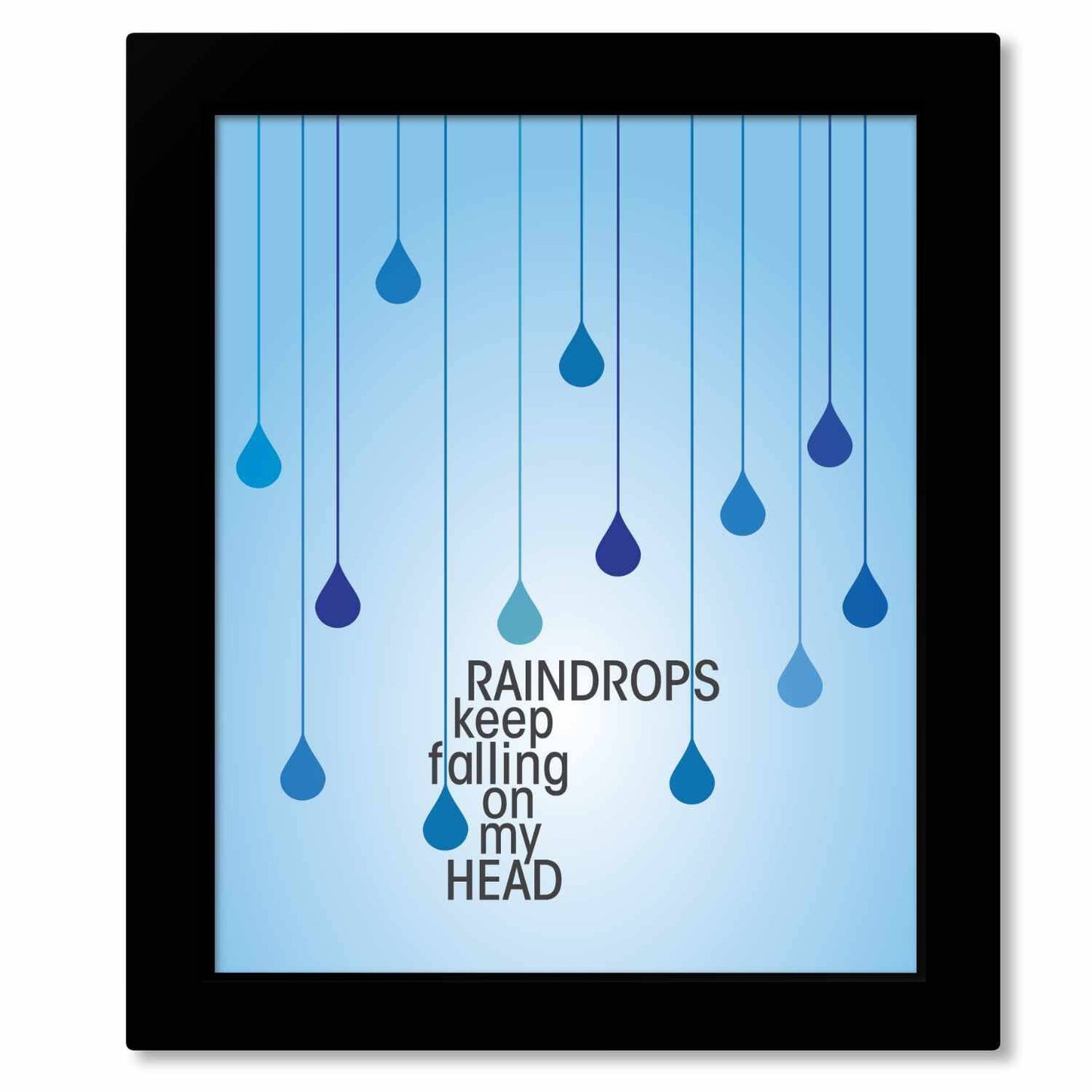 Raindrops Keep Falling on My Head by BJ Thomas - 70s Music Song Lyrics Art Song Lyrics Art 8x10 Framed Print (without mat)