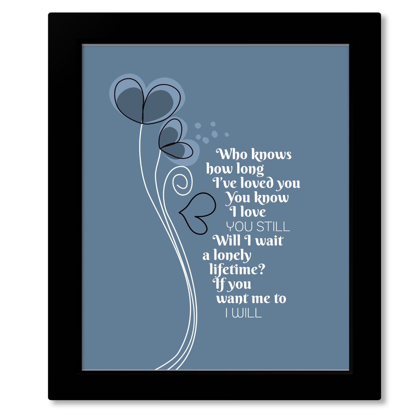 I Will by the Beatles - Song Lyrics Art Wedding Music Print