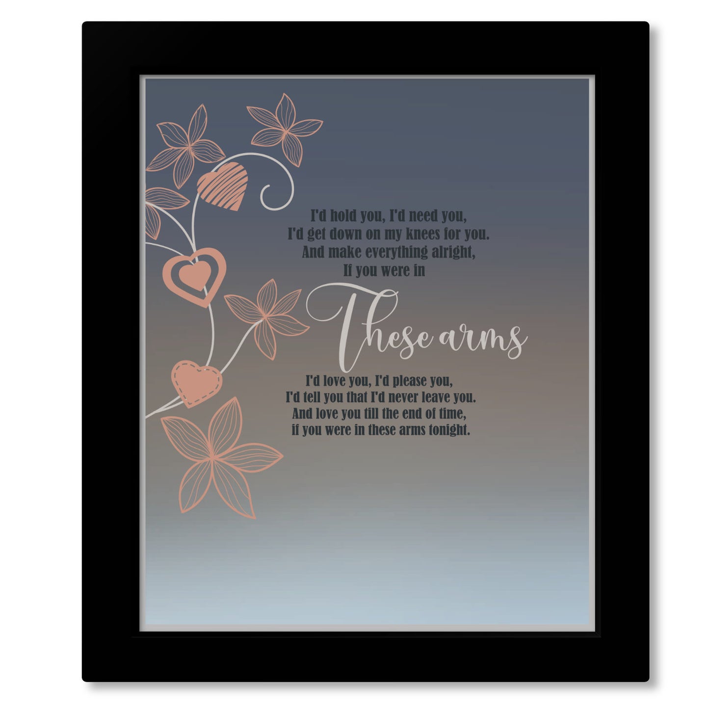 In These Arms Bon Jovi - Lyrically Inspired Song Music Wall Art Print Decor
